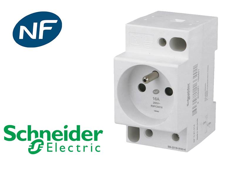 Prise de courant modulaire 2P+T 16A Schneider Resi9 XP - R9PCS616-1