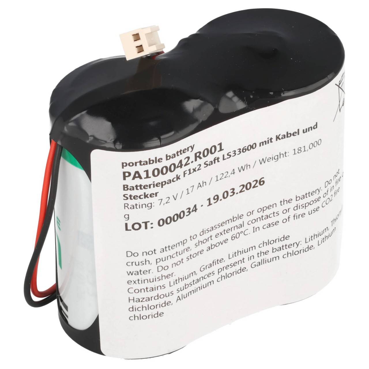 Saft F1x2 LS 33600 avec Prise Futaba et câble-1