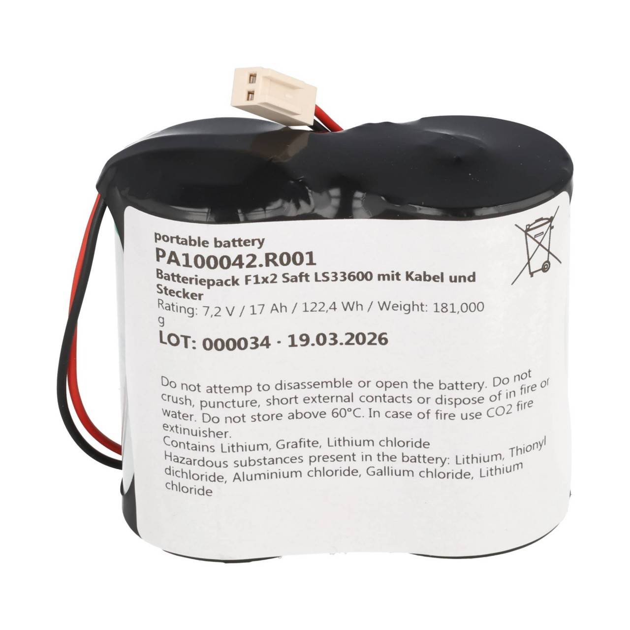 Saft F1x2 LS 33600 avec Prise Futaba et câble-4