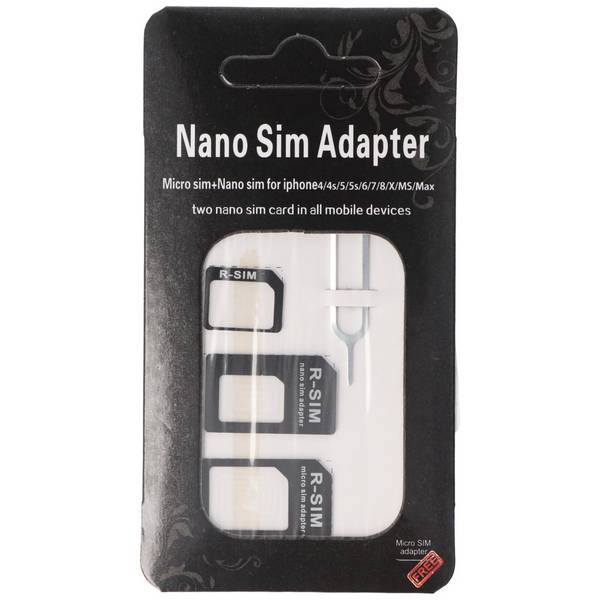 Adaptateur de carte SIM 4en1, adaptateur micro SIM sur SIM, nano SIM sur SIM, nano SIM sur micro SIM