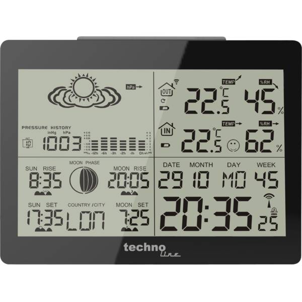 WS 6760 - moderne Wetterstation in schwarzer Hochglanz-Optik