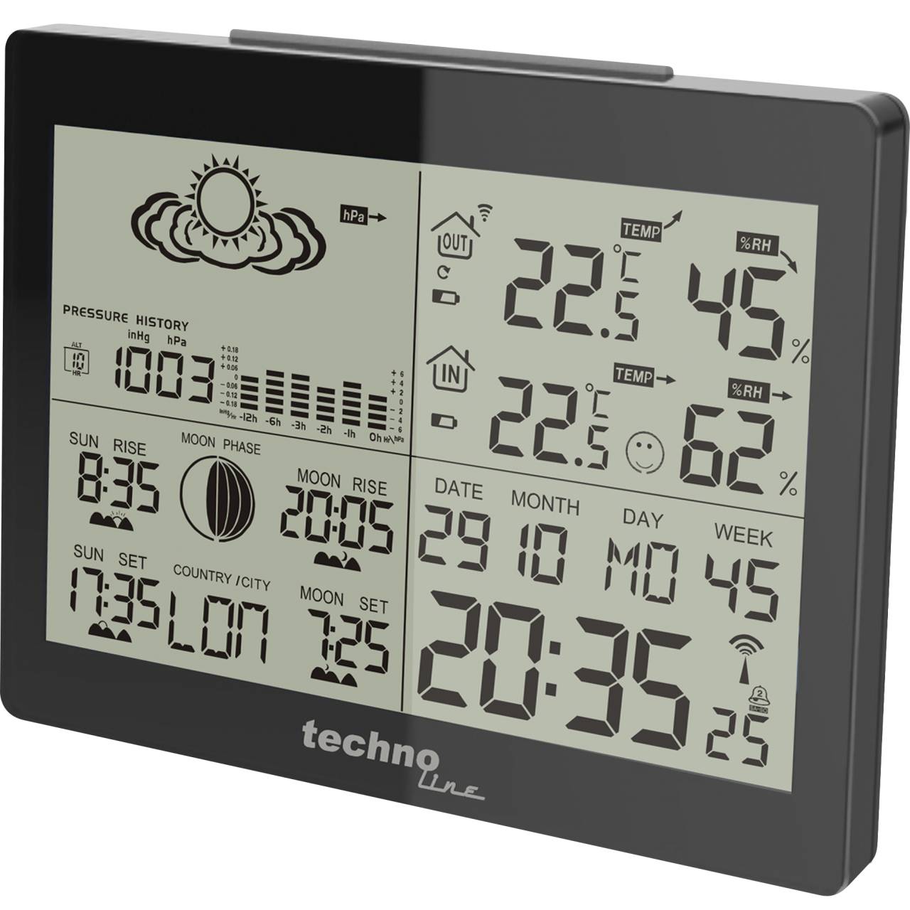 WS 6760 - moderne Wetterstation in schwarzer Hochglanz-Optik-1