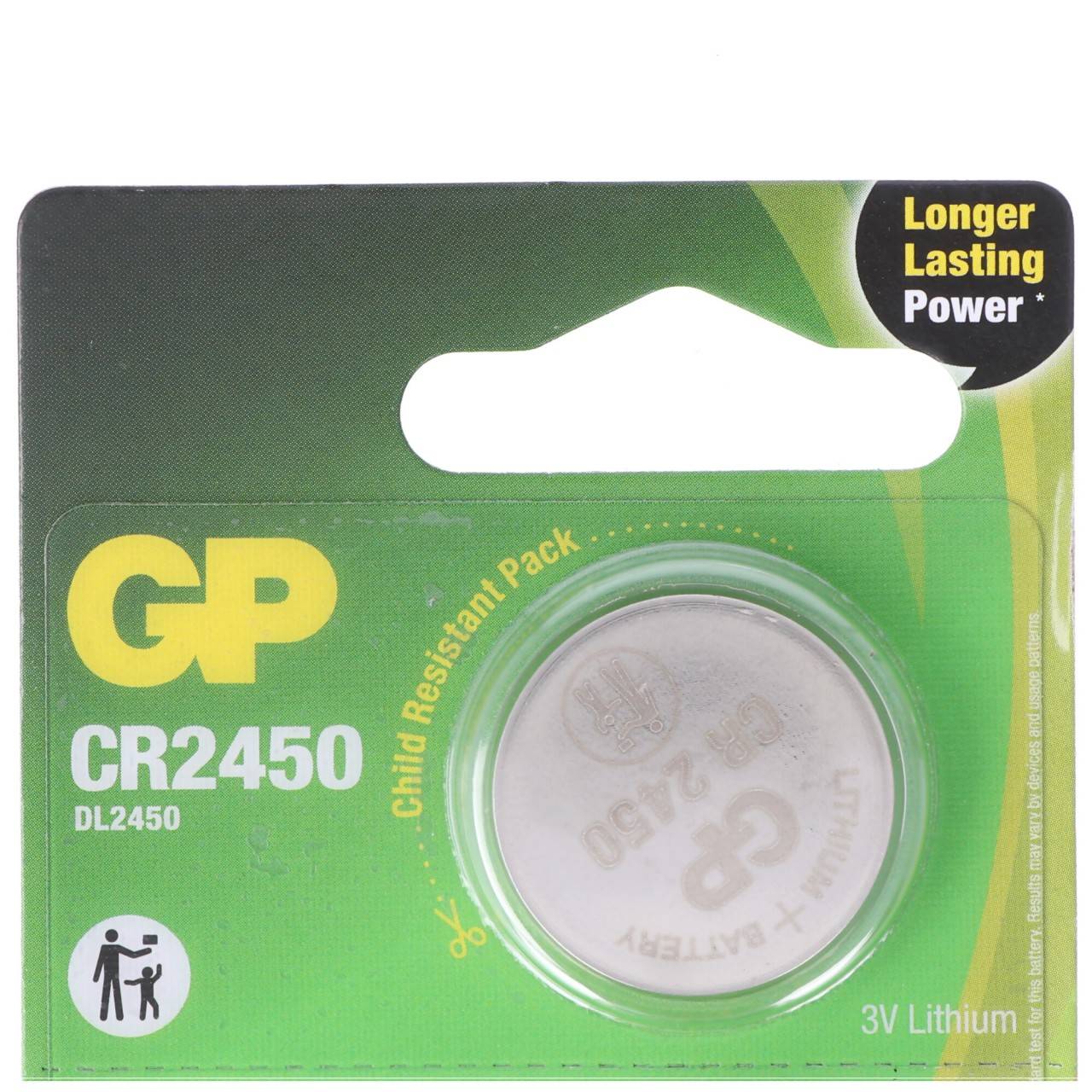 Pile bouton lithium CR2450 GP 3V 5 pièces-0