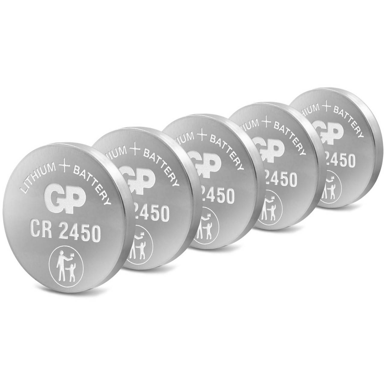 Pile bouton lithium CR2450 GP 3V 5 pièces-1