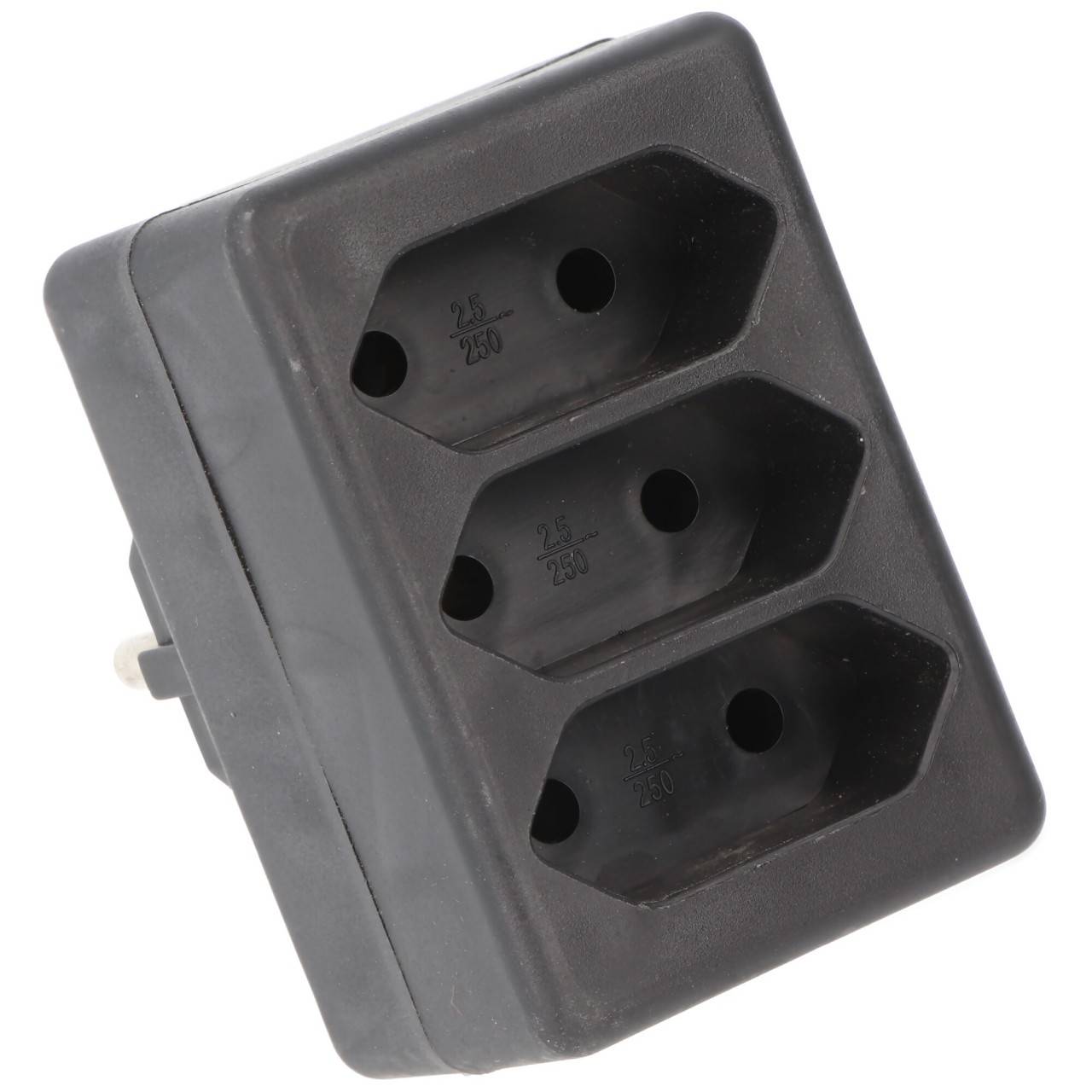Prise multiple 3x Euro noir - ATTENTION PRISE DE TYPE F-0