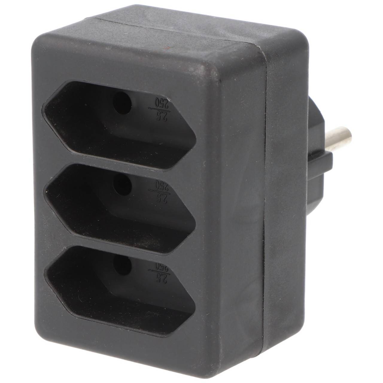 Prise multiple 3x Euro noir - ATTENTION PRISE DE TYPE F-1