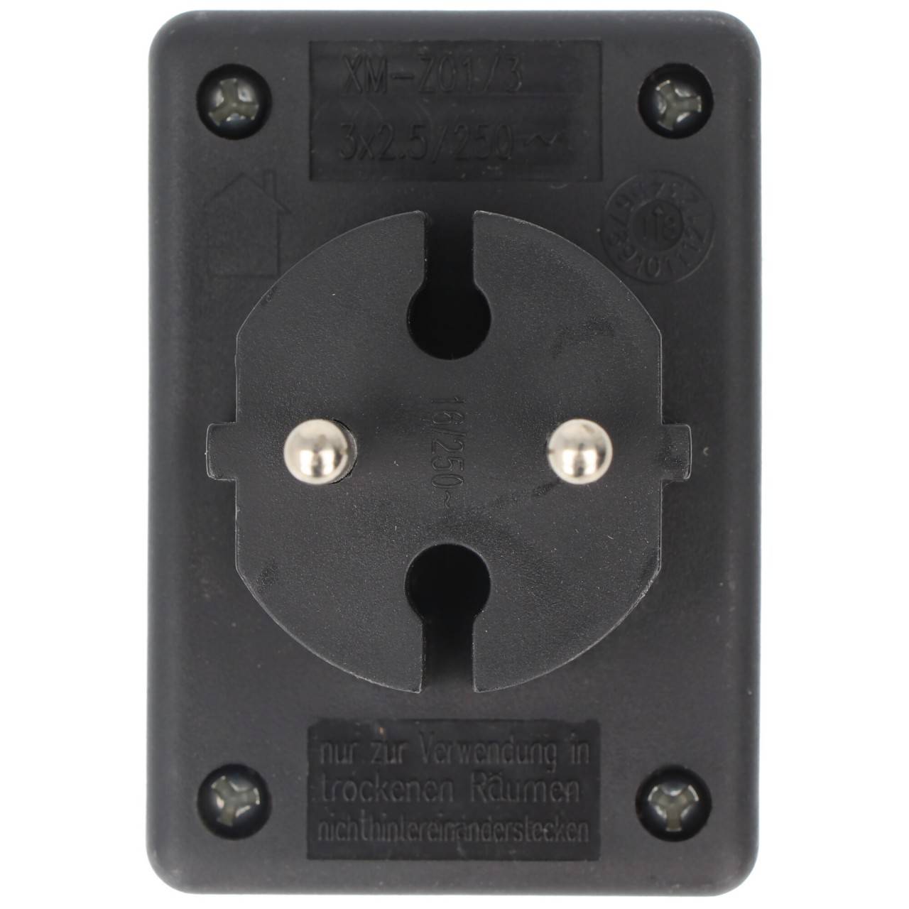 Prise multiple 3x Euro noir - ATTENTION PRISE DE TYPE F-3