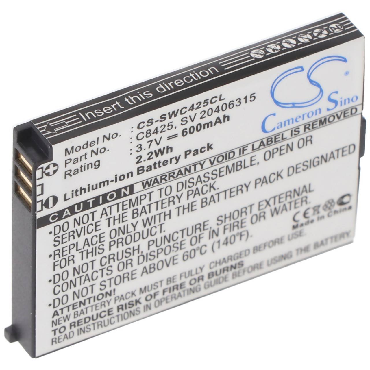 Batterie pour Swissvoice eSense, eSense Color, SV 20406288, C8425, SV 20406315 Li-Ion, 3,7 V, 600 mAh, 2,2 Wh-0