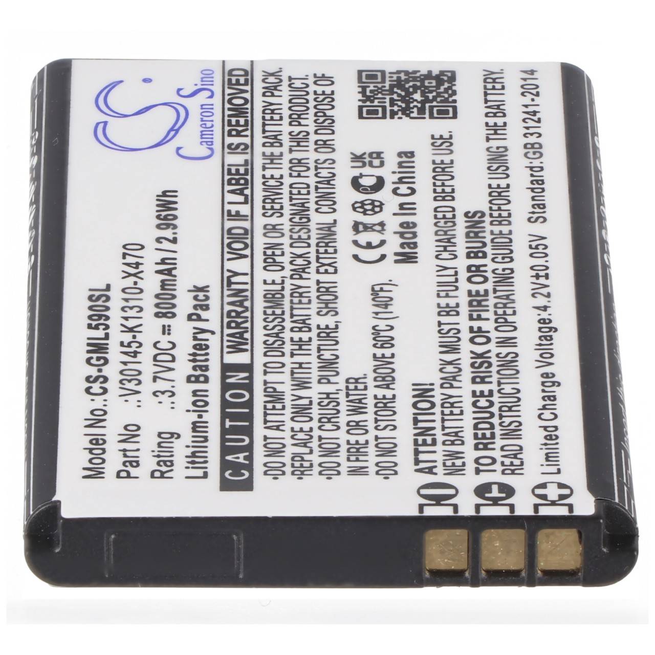 Batterie compatible Gigaset GL590, V30145-K1310-X470, 3.7V, 800mAh-3