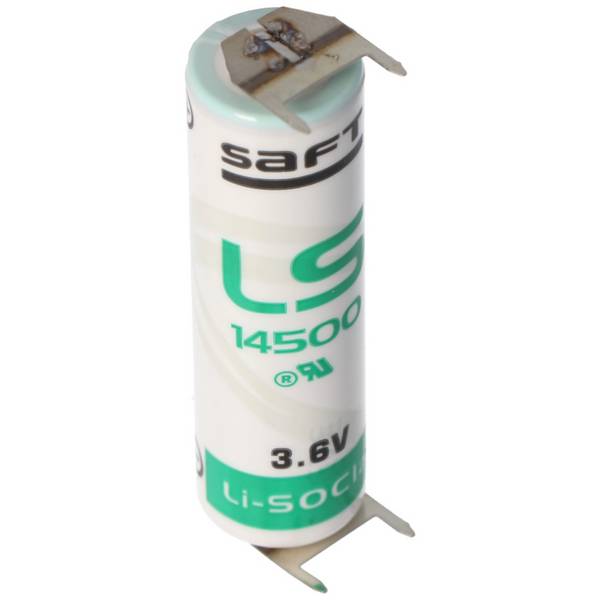 Batterie au lithium Saft LS14500 AA 3,6 volts avec connexion d'impression, LS14500 LiSOCI2 2600mAh double impression...