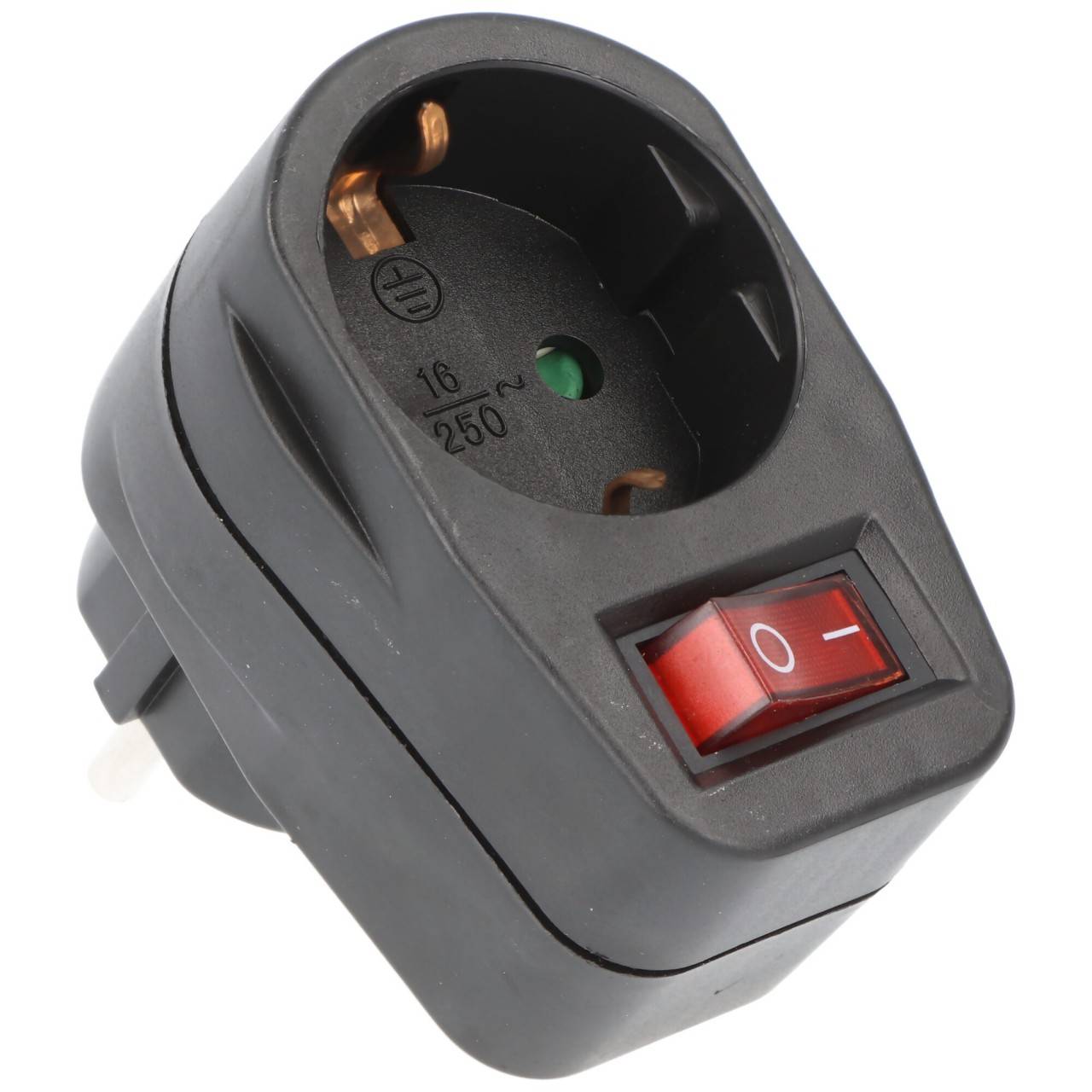 Interrupteur intermédiaire 1x contact de protection noir - ATTENTION PRISE DE TYPE F-0