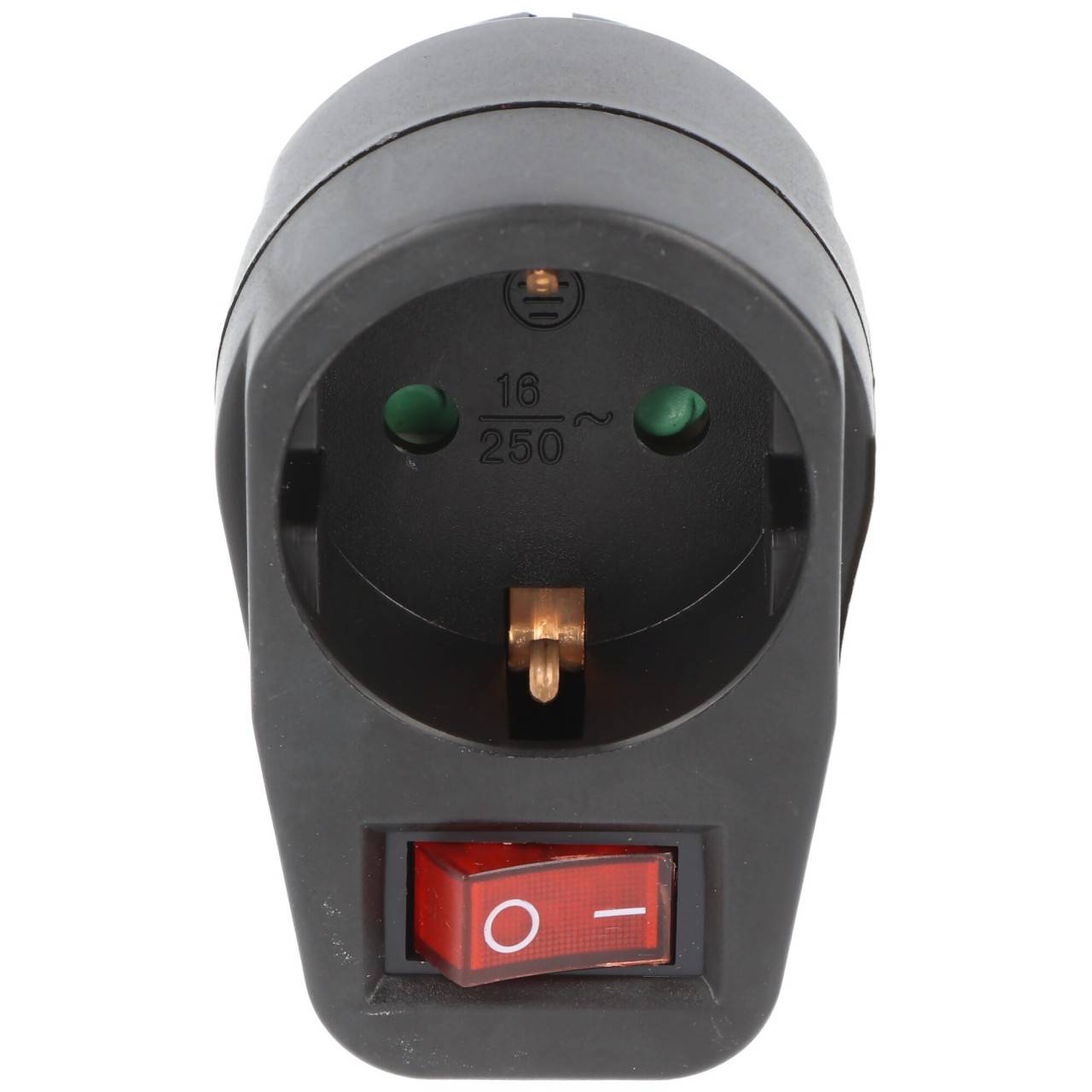 Interrupteur intermédiaire 1x contact de protection noir - ATTENTION PRISE DE TYPE F-2
