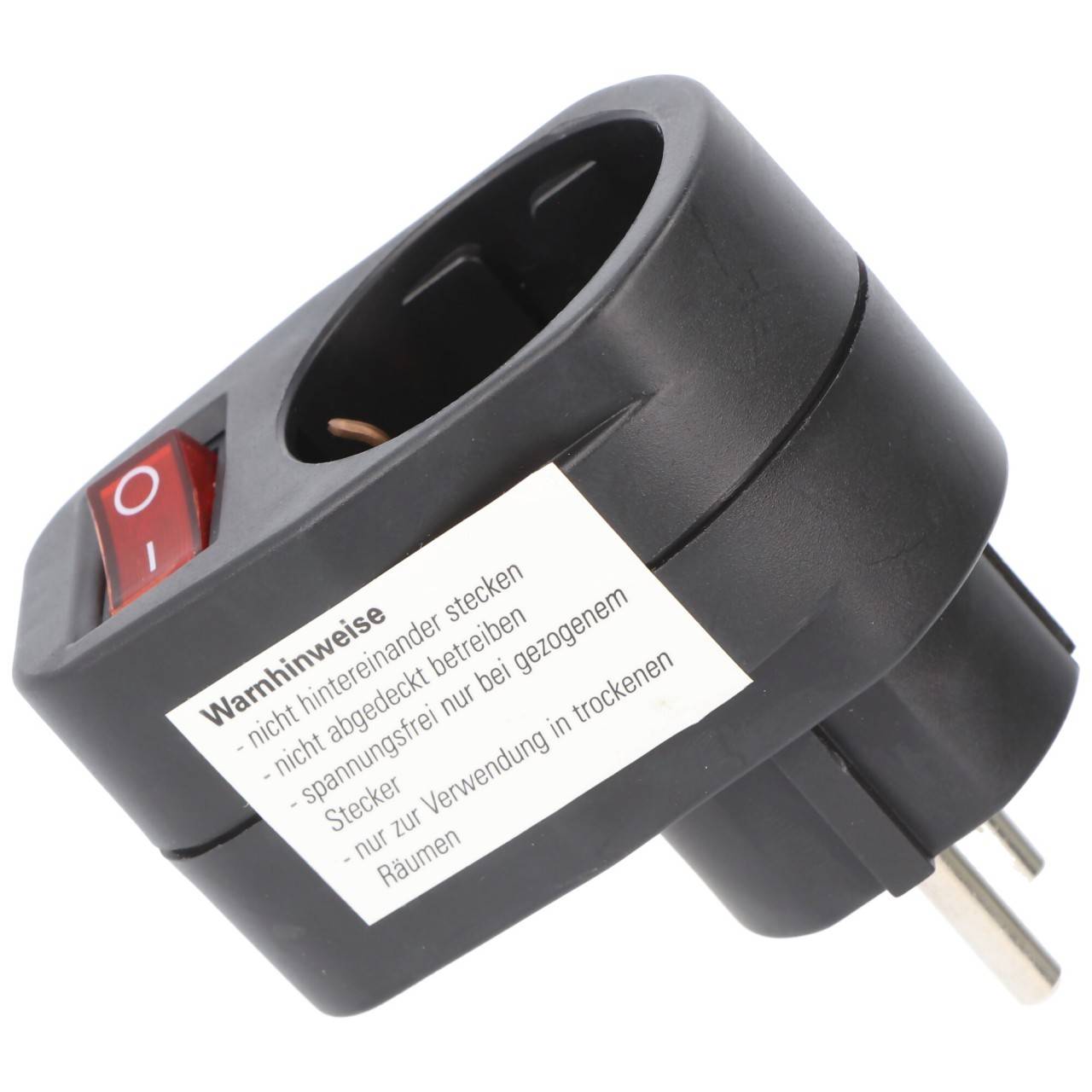 Interrupteur intermédiaire 1x contact de protection noir - ATTENTION PRISE DE TYPE F-3