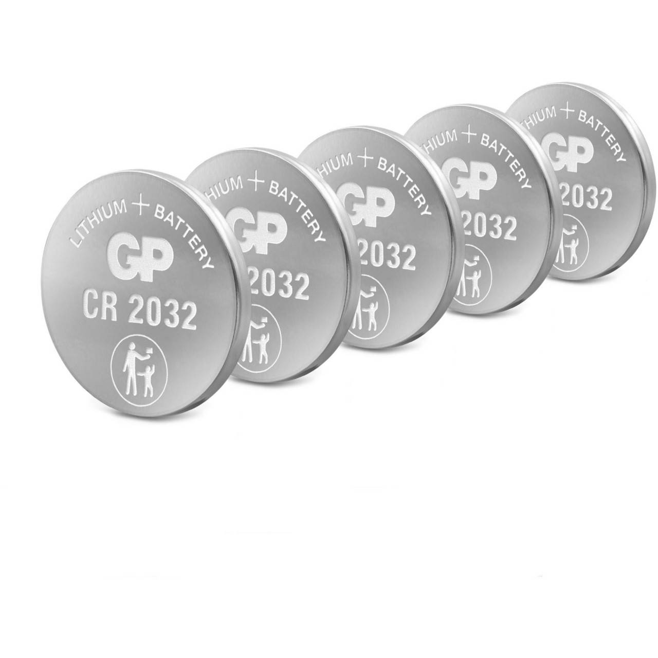 Pile bouton lithium CR2032 GP 3V 5 pièces-1