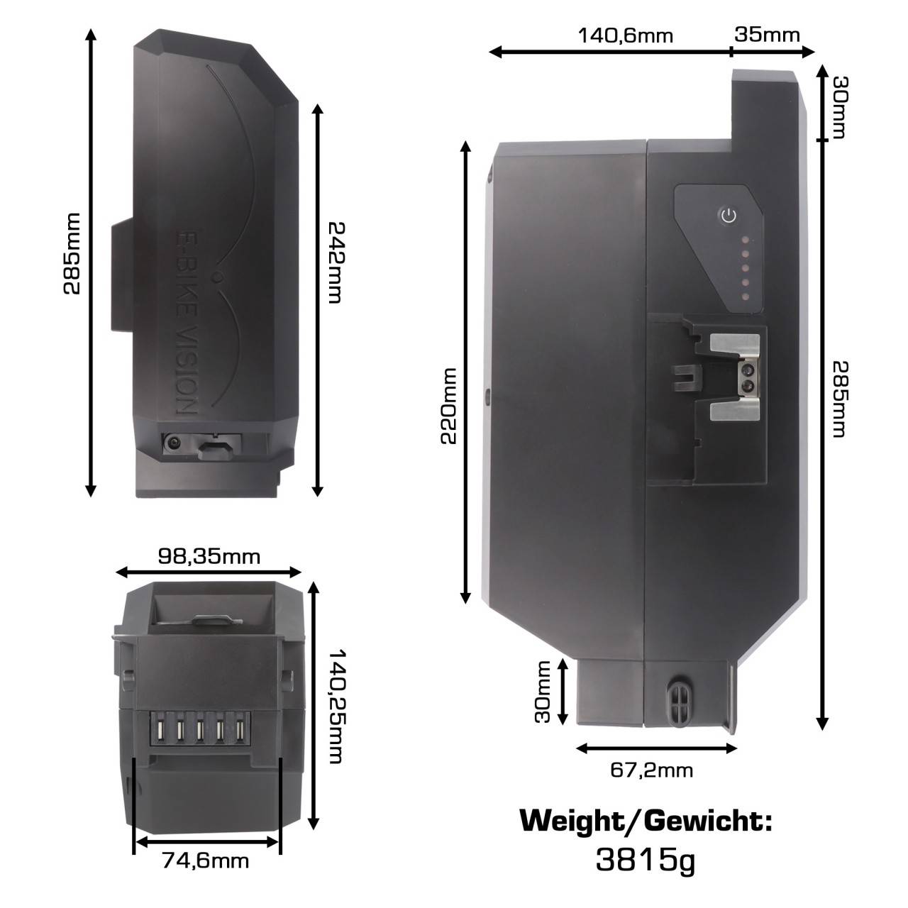 Batterie pour vélo électrique adaptée à la version Panasonic Next Generation 36V 19 Ah 691Wh-1