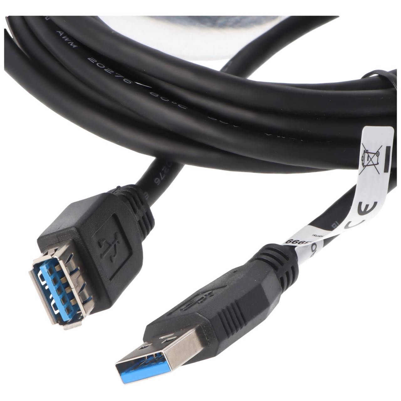 Câble d'extension USB 3.0 SuperSpeed, noir, longueur 3 mètres, nettement plus rapide que l'USB 2.0-2