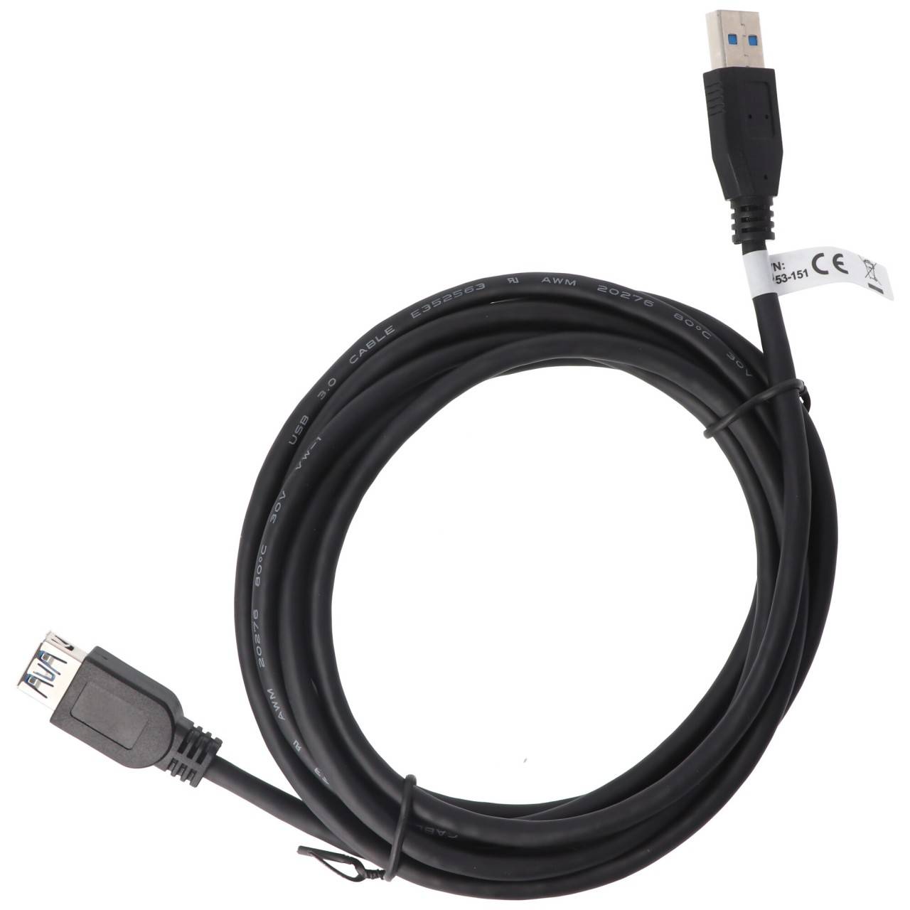 Câble d'extension USB 3.0 SuperSpeed, noir, longueur 3 mètres, nettement plus rapide que l'USB 2.0-3