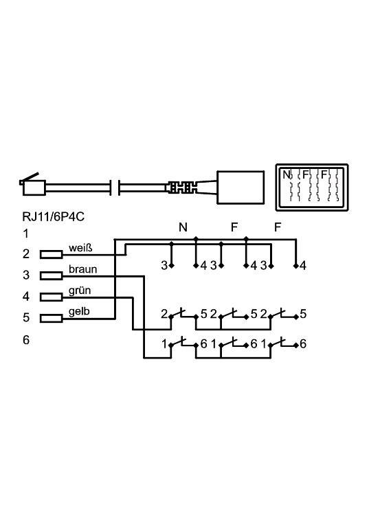 Prise adaptateur téléphonique Goobay TAE - 3x prise TAE N/F/F > prise RJ11/RJ14 (6P4C)-1
