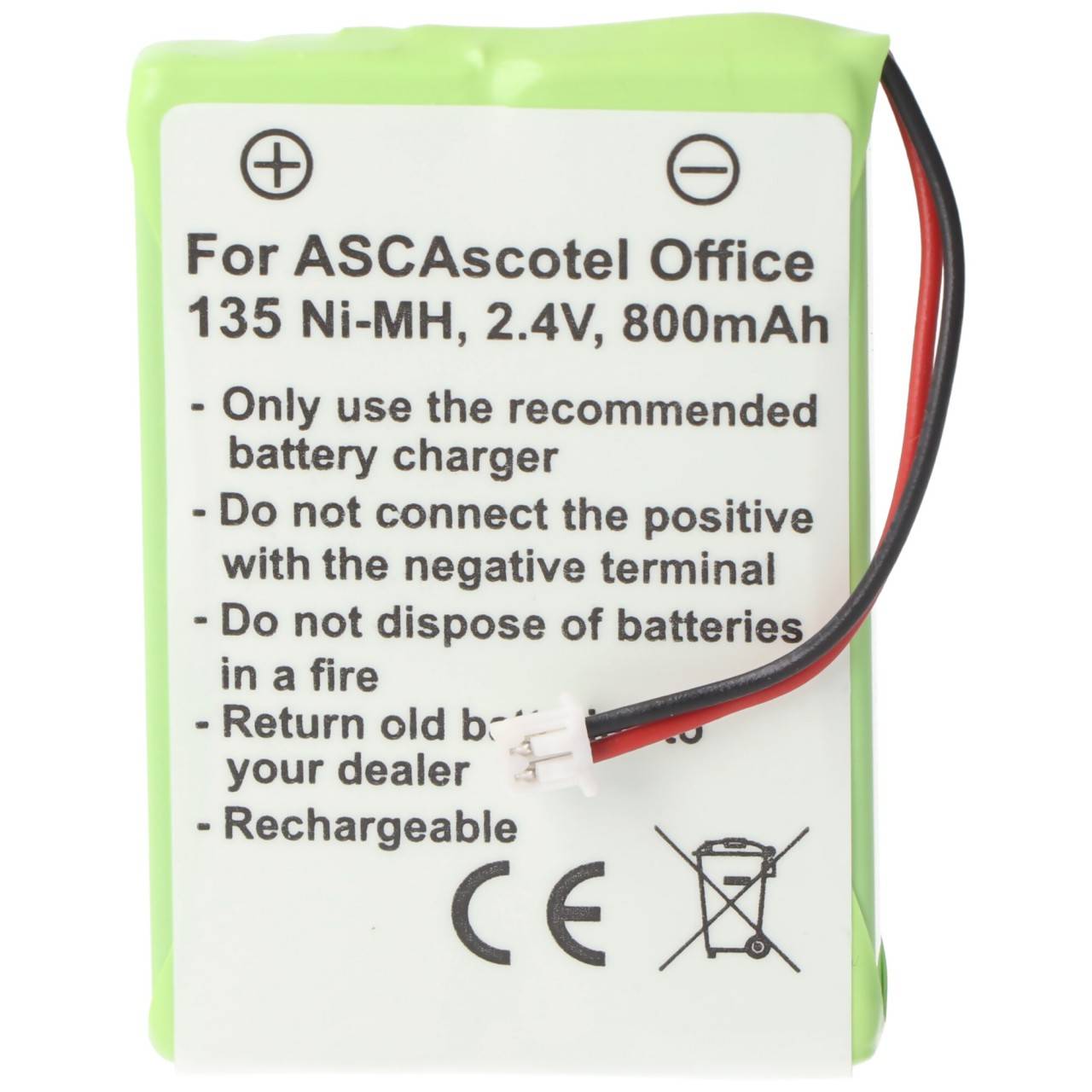ASCOM ASCOTEL OFFICE 135 Batterie rechargeable pour batterie rechargeable de AccuCell avec 800 mAh-0
