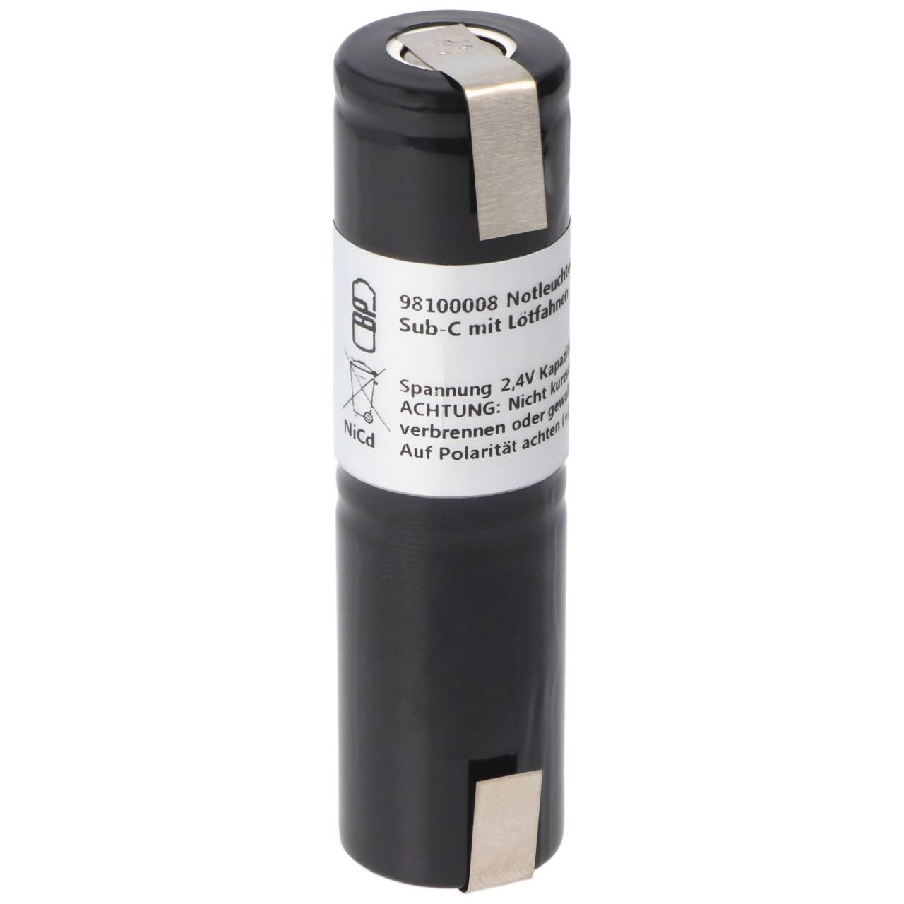 Batterie lumière de secours NiCd 2.4V 1800mAh L1x2 Sub-C avec queues à souder remplace la batterie 2.4V-0