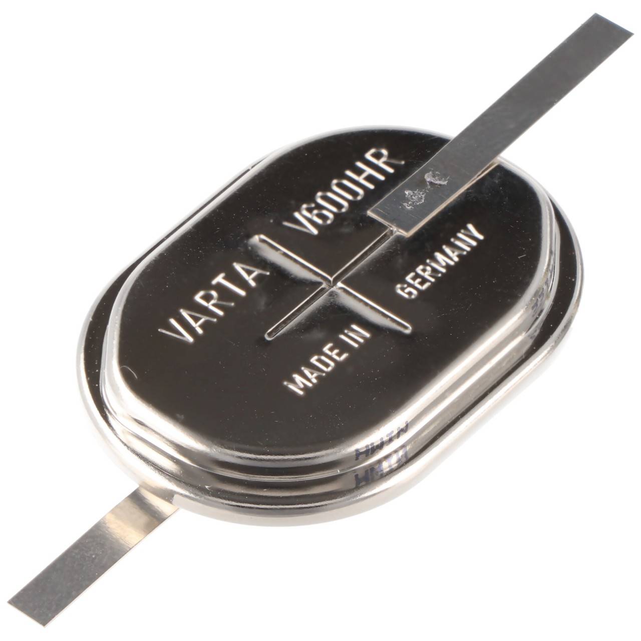 Pile bouton NiMH rechargeable Varta V600HR NiMH avec étiquette de soudure Z-0