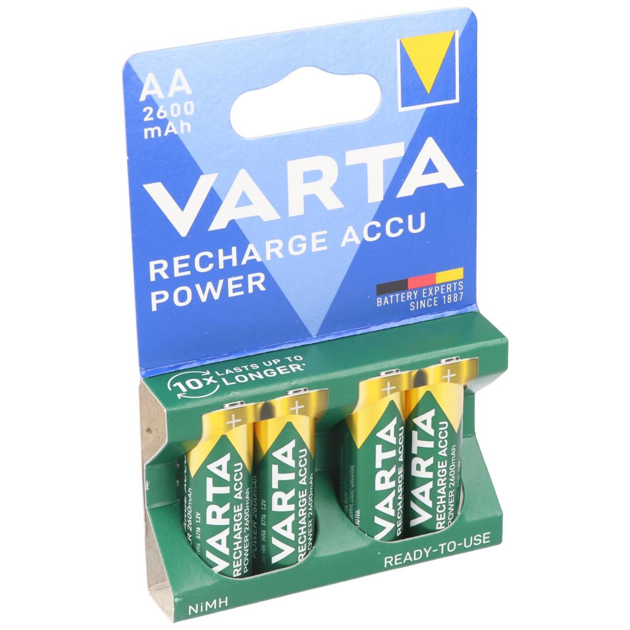 Varta Ready2Use 2600mAh Mignon piles AA AA pack de 4 y compris le boîtier de piles AccuCell-4