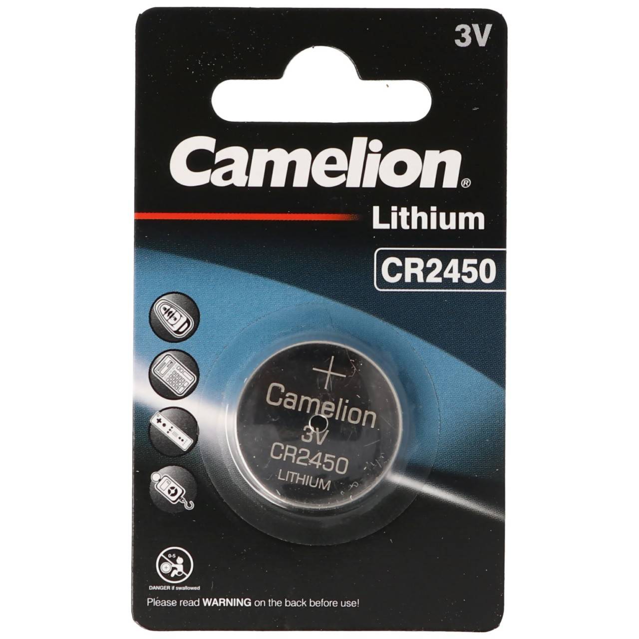 5 pièces Pile au lithium CEI CR2450, 3 Volts max. 620mAh-1