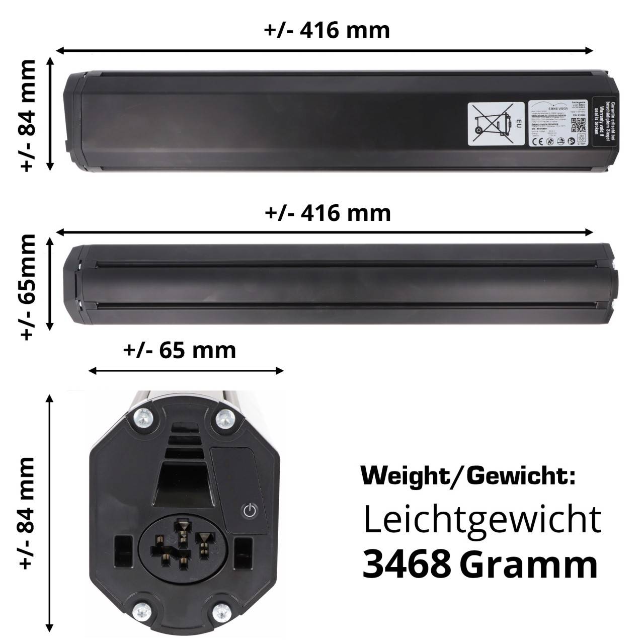 PowerPack 630Wh pour Bosch Active (Plus) / Performance (CX) 36 V Intube vertical-3