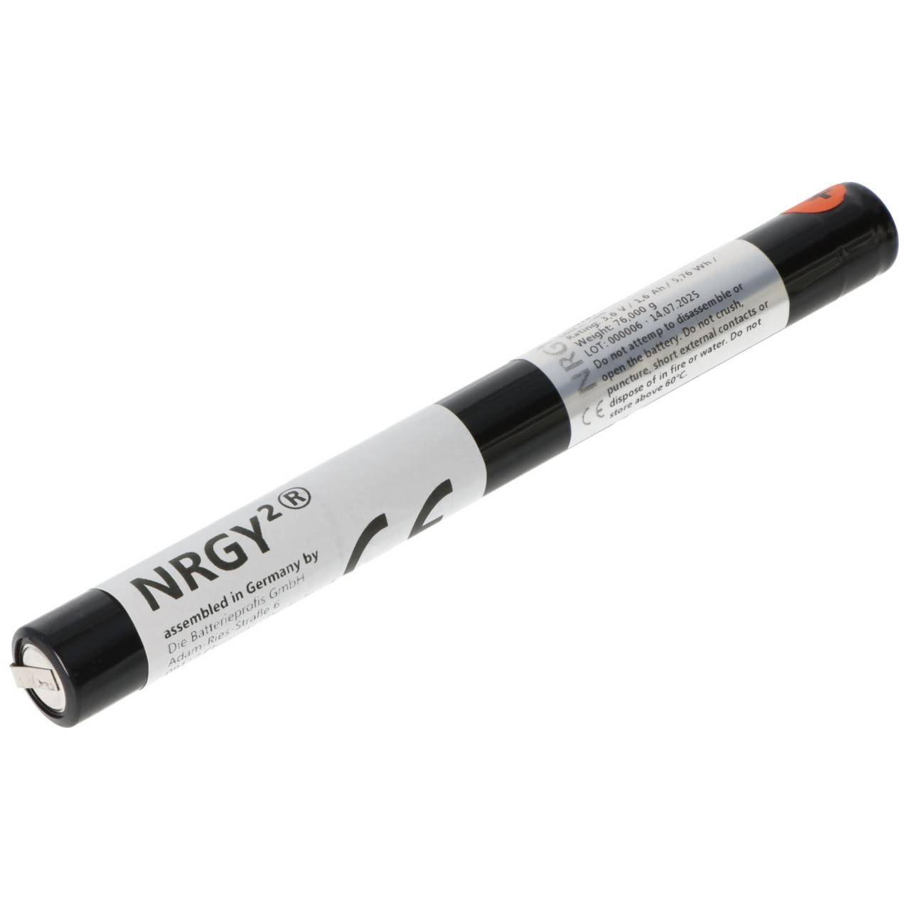 Batterie d'éclairage de secours NiMH 3.6V 1600mAh L1x3 avec cosses à souder en forme de U, Mignon AA, également pour...-1