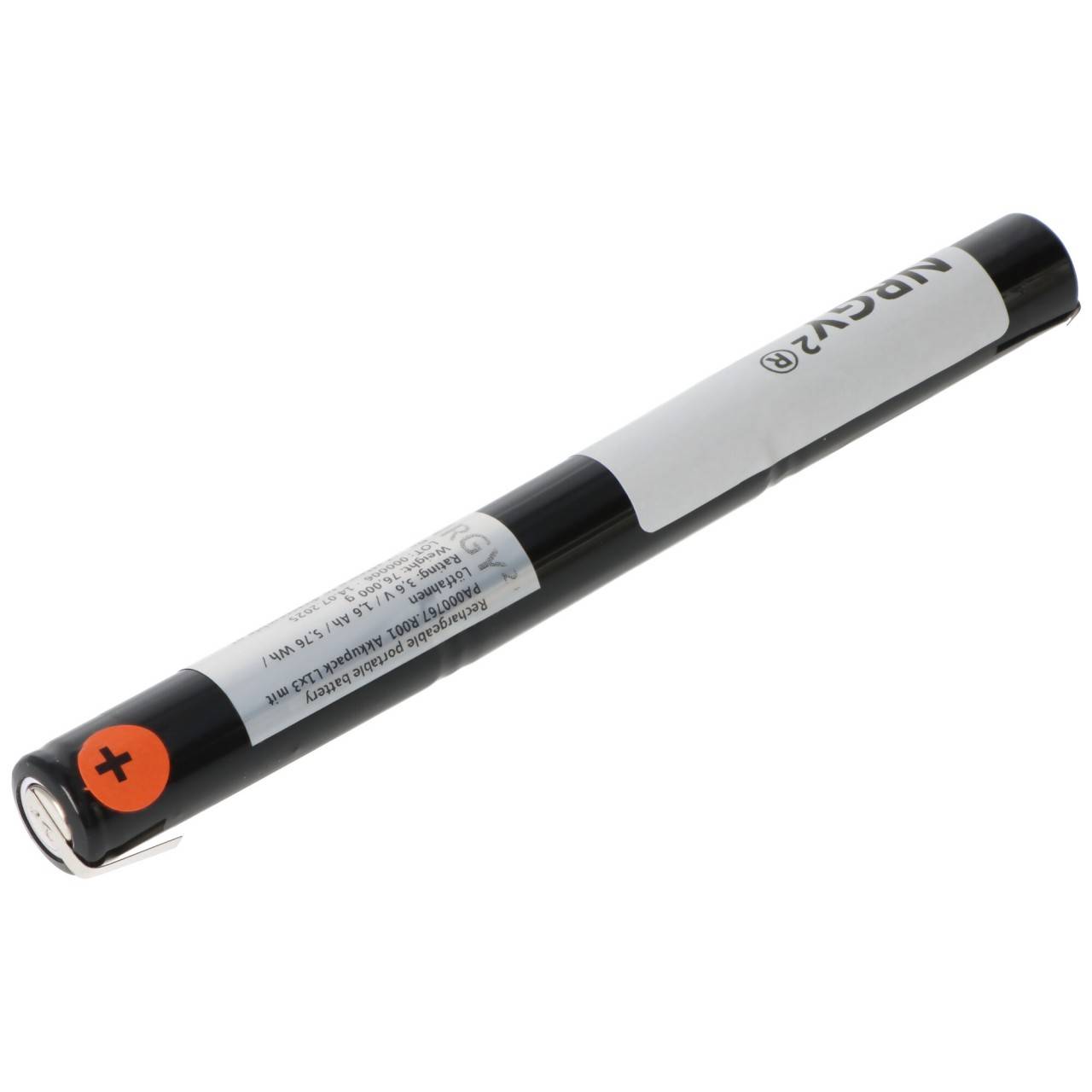 Batterie d'éclairage de secours NiMH 3.6V 1600mAh L1x3 avec cosses à souder en forme de U, Mignon AA, également pour...-2
