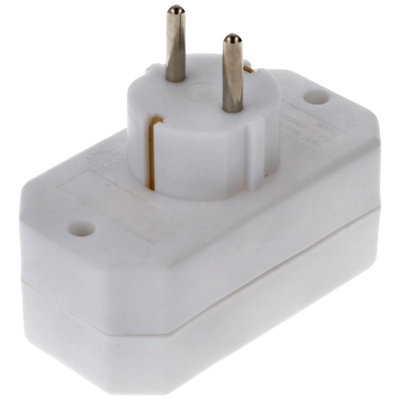 Prise multi 2x Euro et 1x contact de protection blanc vertical-3