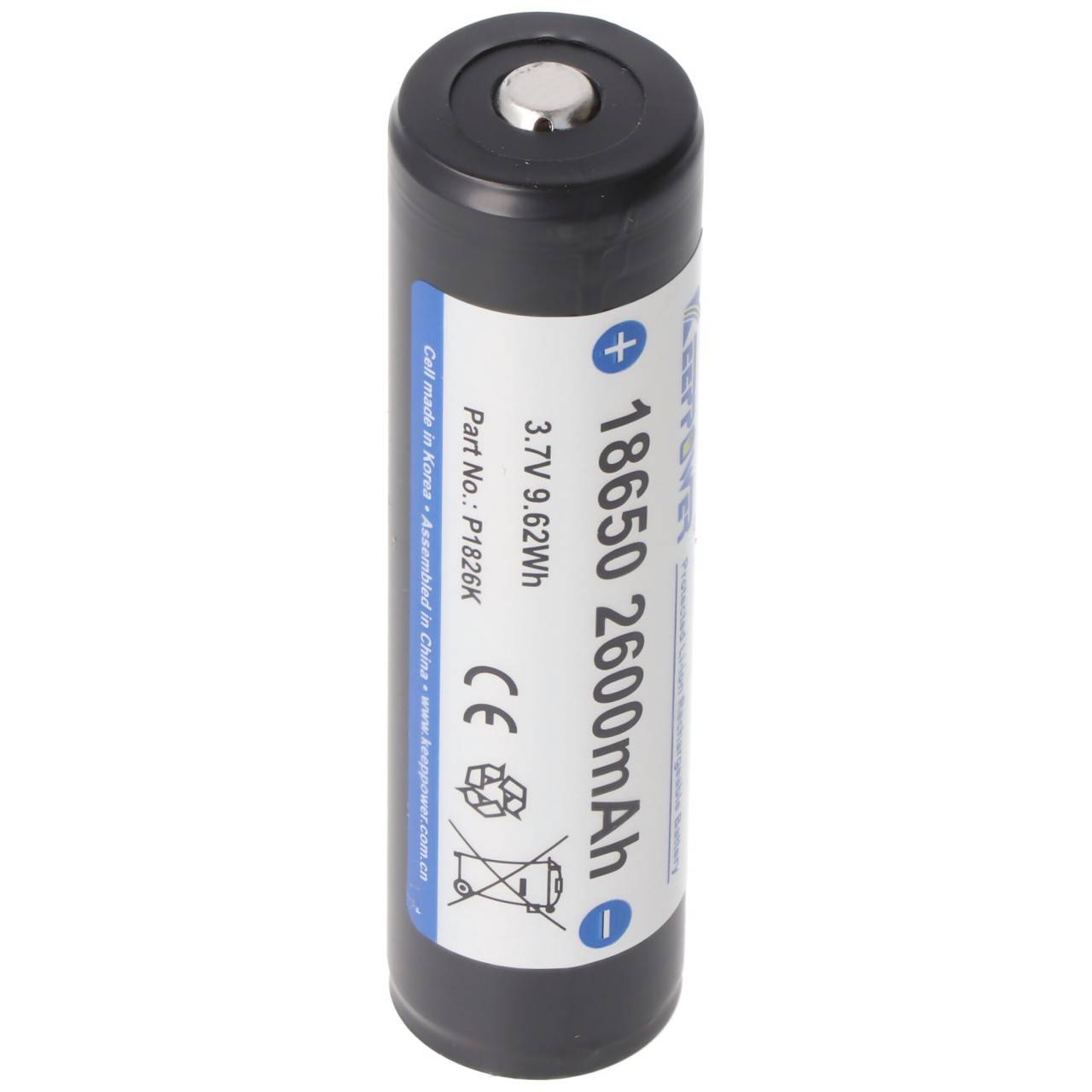 Keeppower 18650 - 2600mAh, batterie Li-Ion 3.7V protégée (Samsung)-0