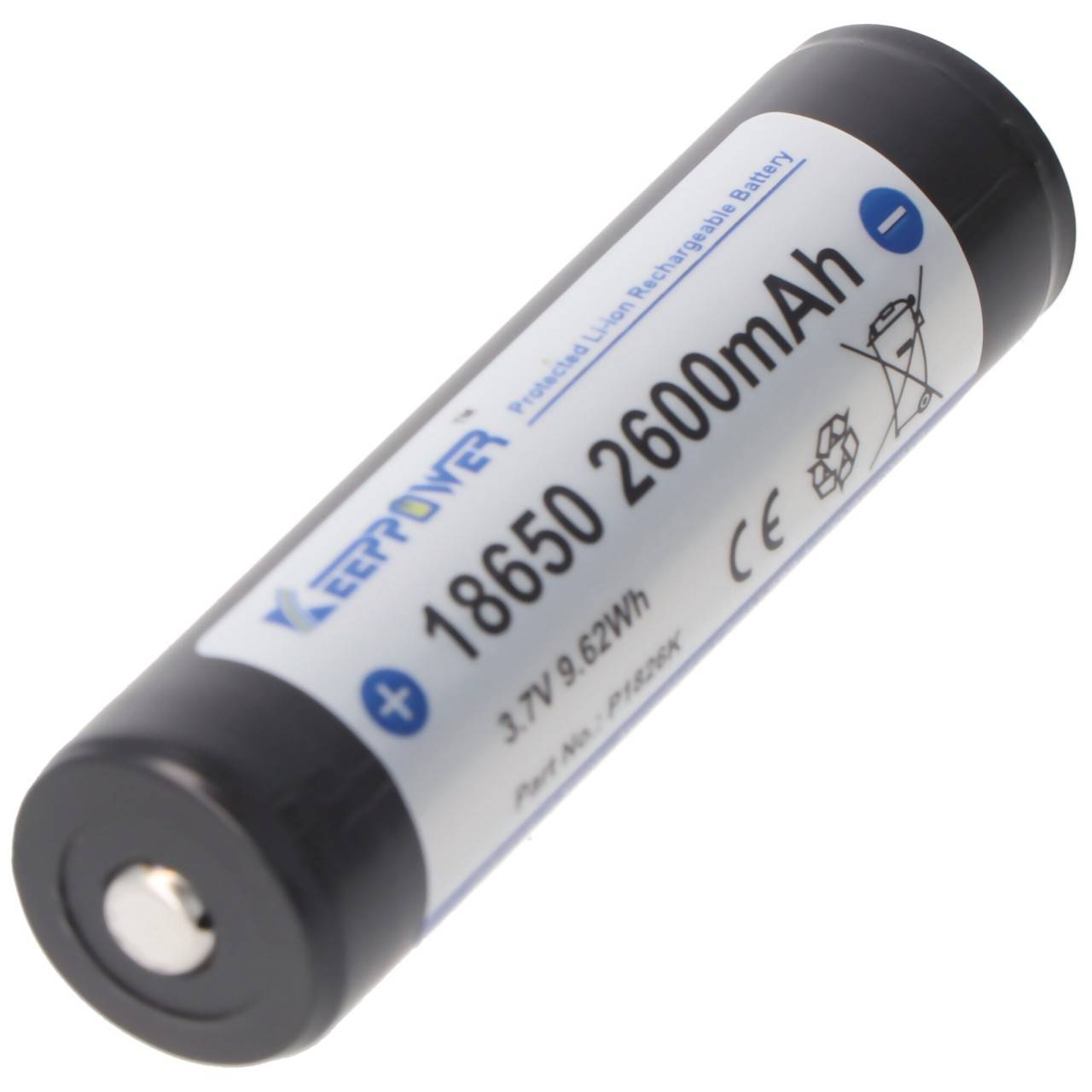 Keeppower 18650 - 2600mAh, batterie Li-Ion 3.7V protégée (Samsung)-1