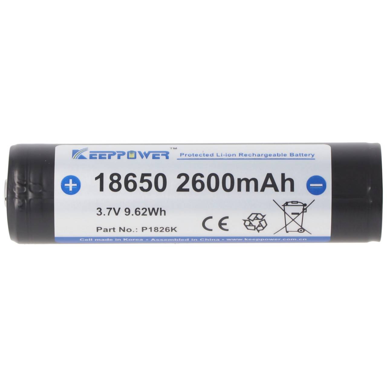 Keeppower 18650 - 2600mAh, batterie Li-Ion 3.7V protégée (Samsung)-3