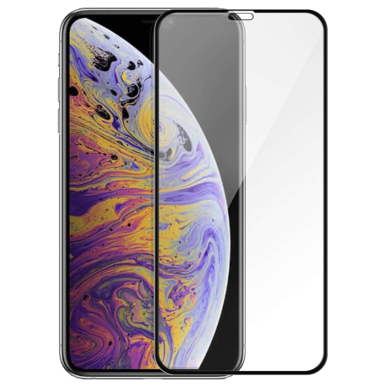 Protection d'Écran pour iPhone XS Max Adhésion Totale en Verre Trempé 9H-1