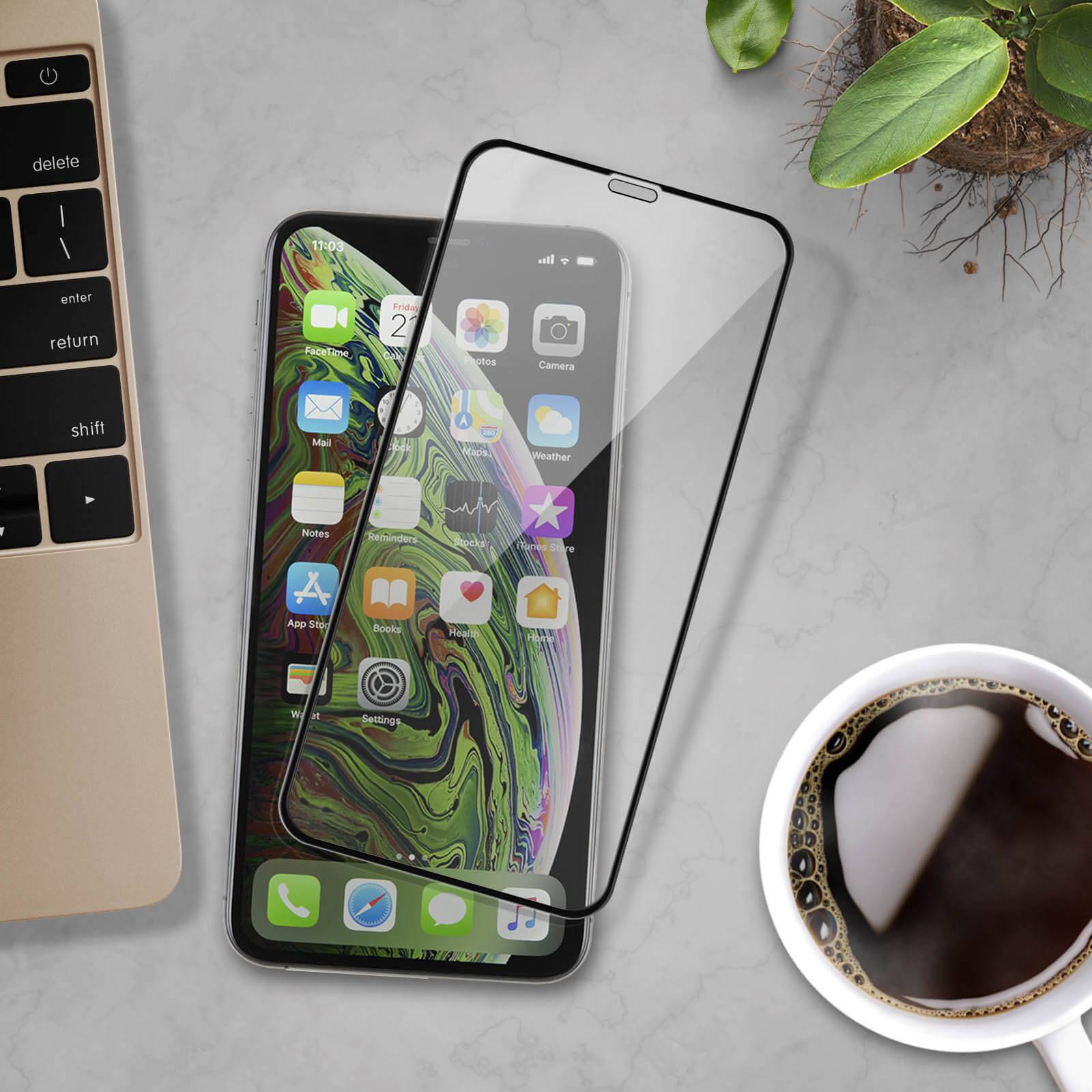 Protection d'Écran pour iPhone XS Max Adhésion Totale en Verre Trempé 9H-3