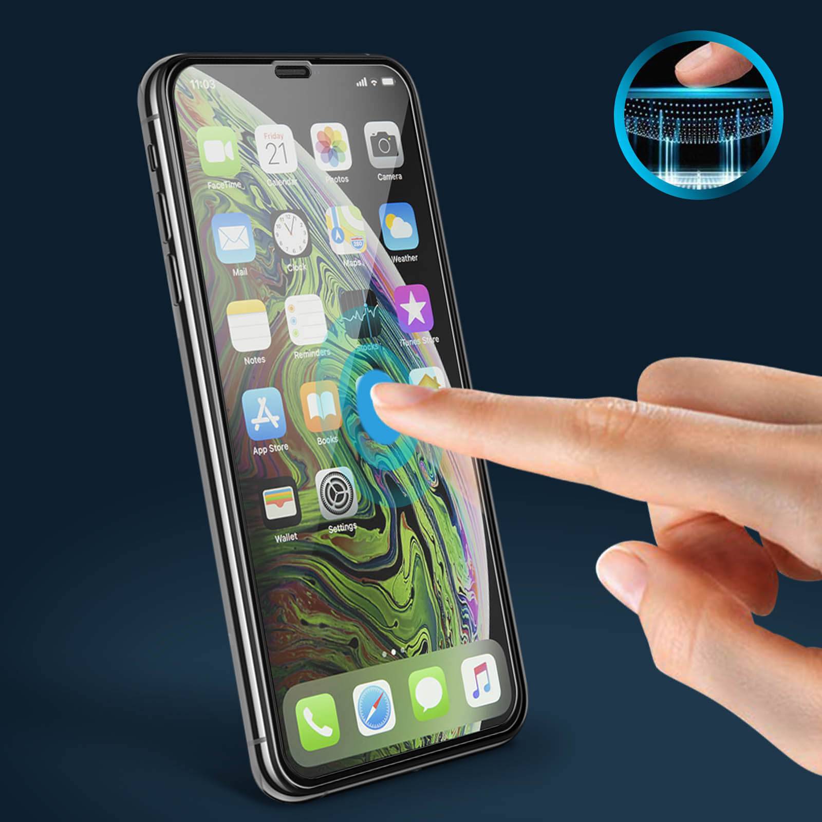 Protection d'Écran pour iPhone XS Max Adhésion Totale en Verre Trempé 9H-4