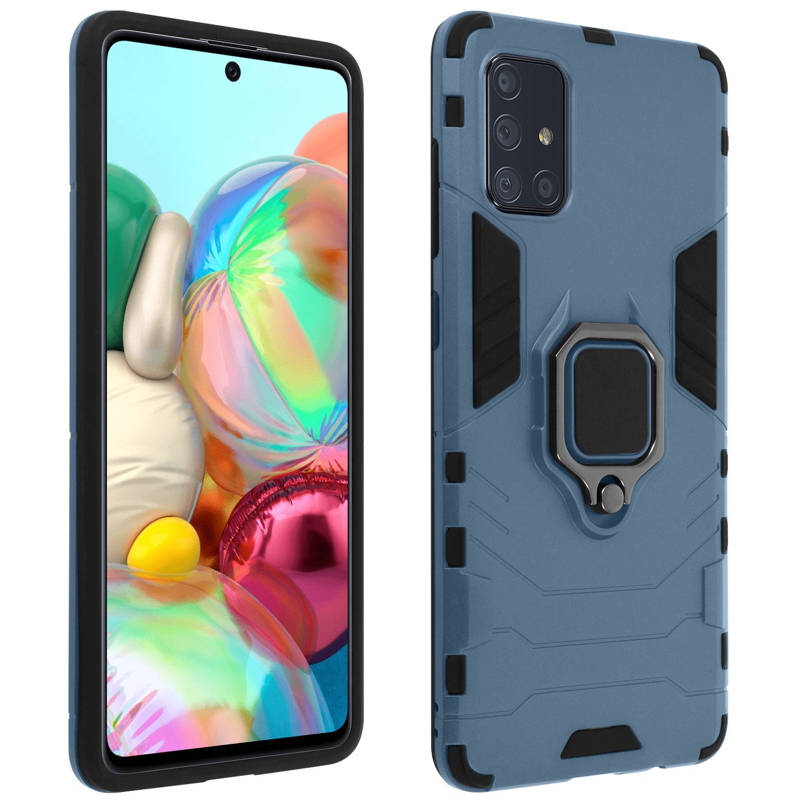 Coque pour Samsung Galaxy A51 Bi-matière Bague Support Vidéo-0