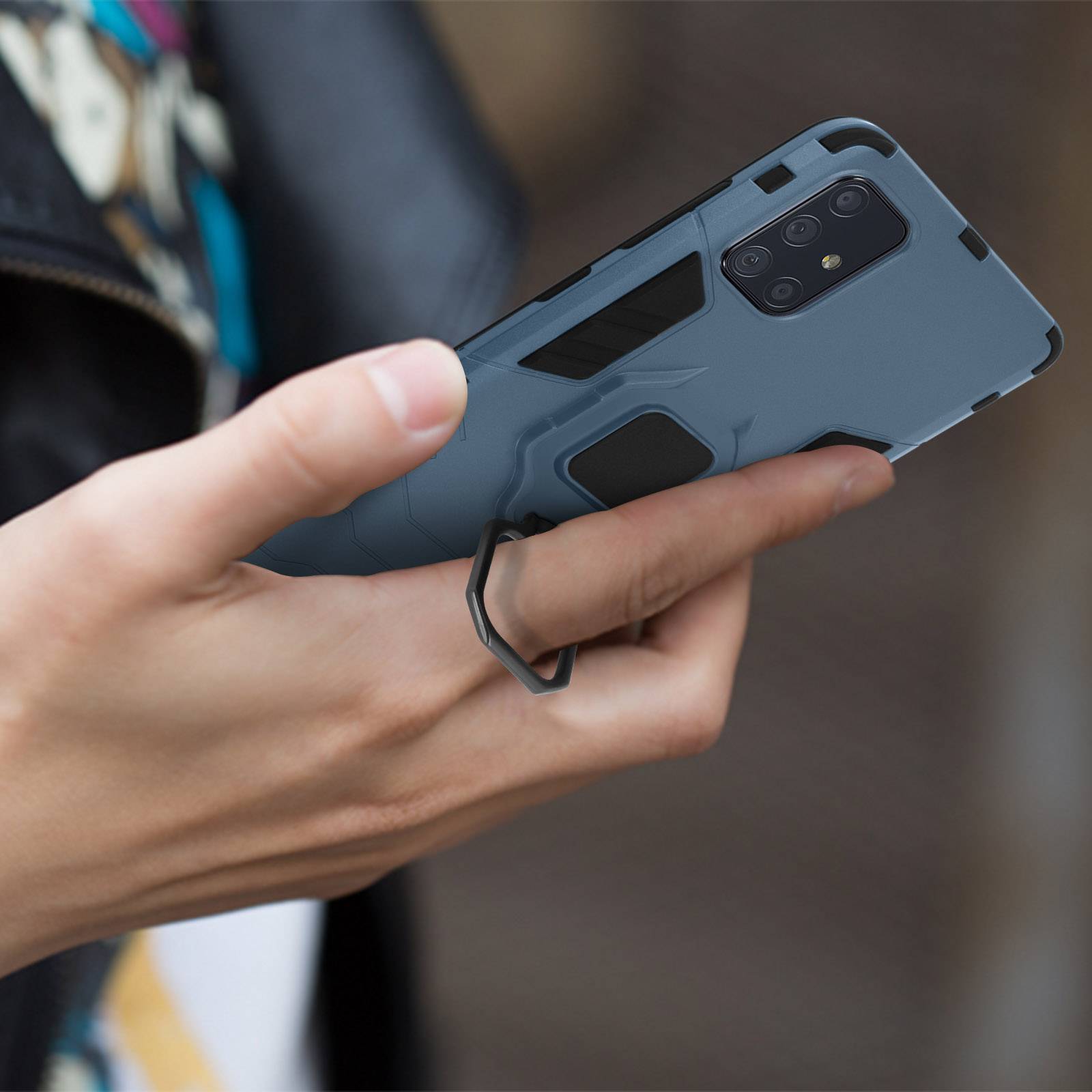 Coque pour Samsung Galaxy A51 Bi-matière Bague Support Vidéo-3