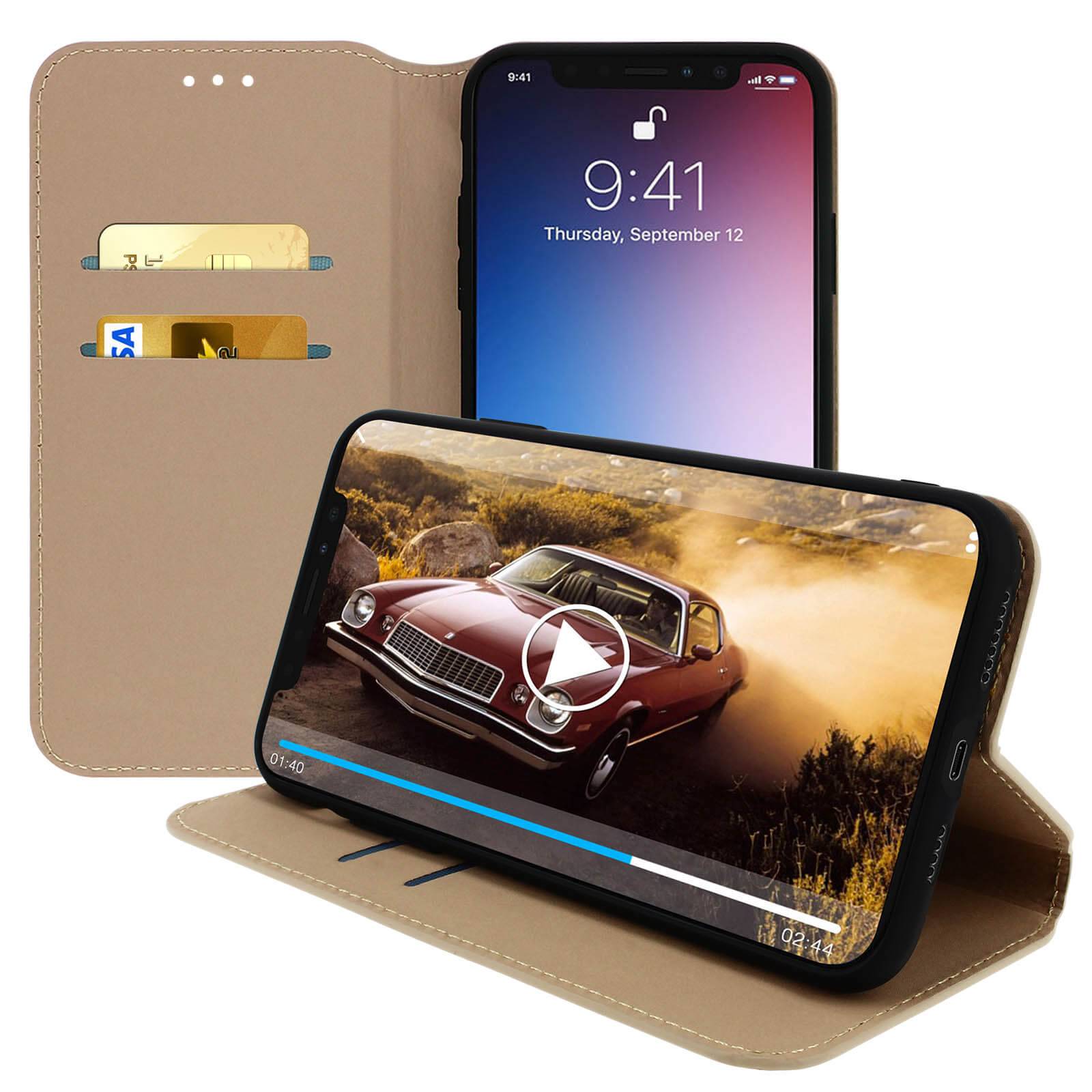 Housse pour iPhone 11 Pro Max Étui Folio Portefeuille Fonction Support-1