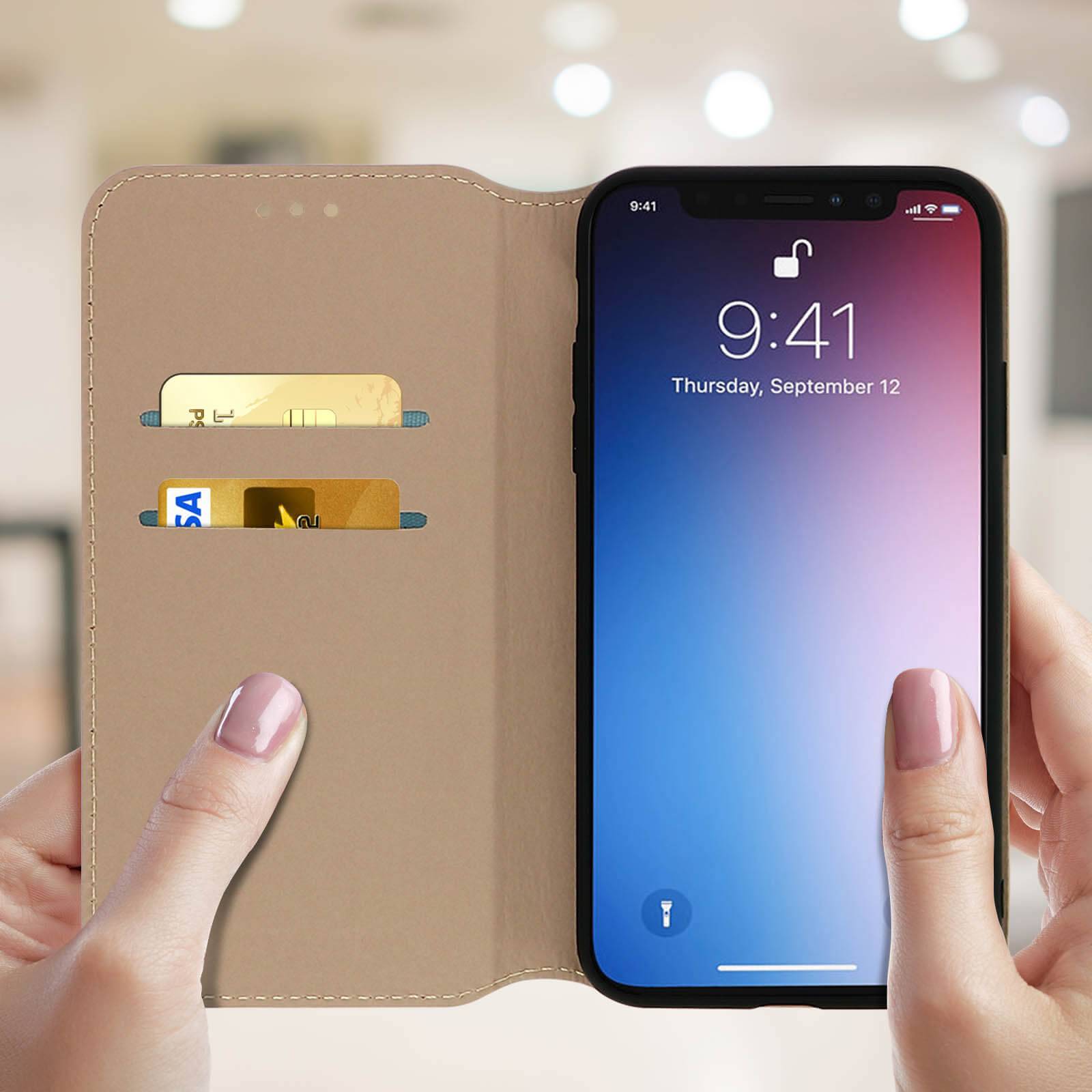 Housse pour iPhone 11 Pro Max Étui Folio Portefeuille Fonction Support-2