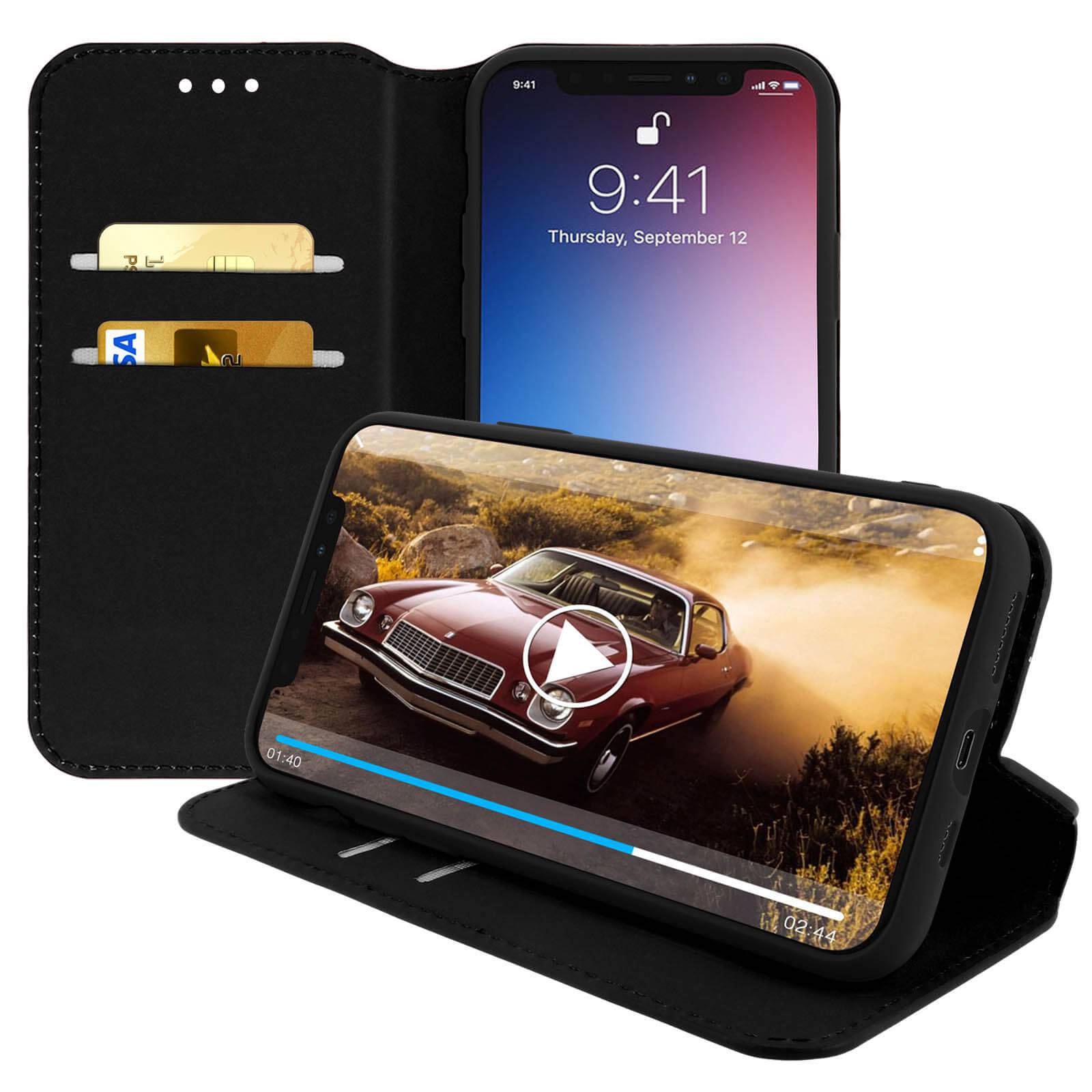 Housse pour iPhone 11 Pro Max Étui Folio Portefeuille Fonction Support-1