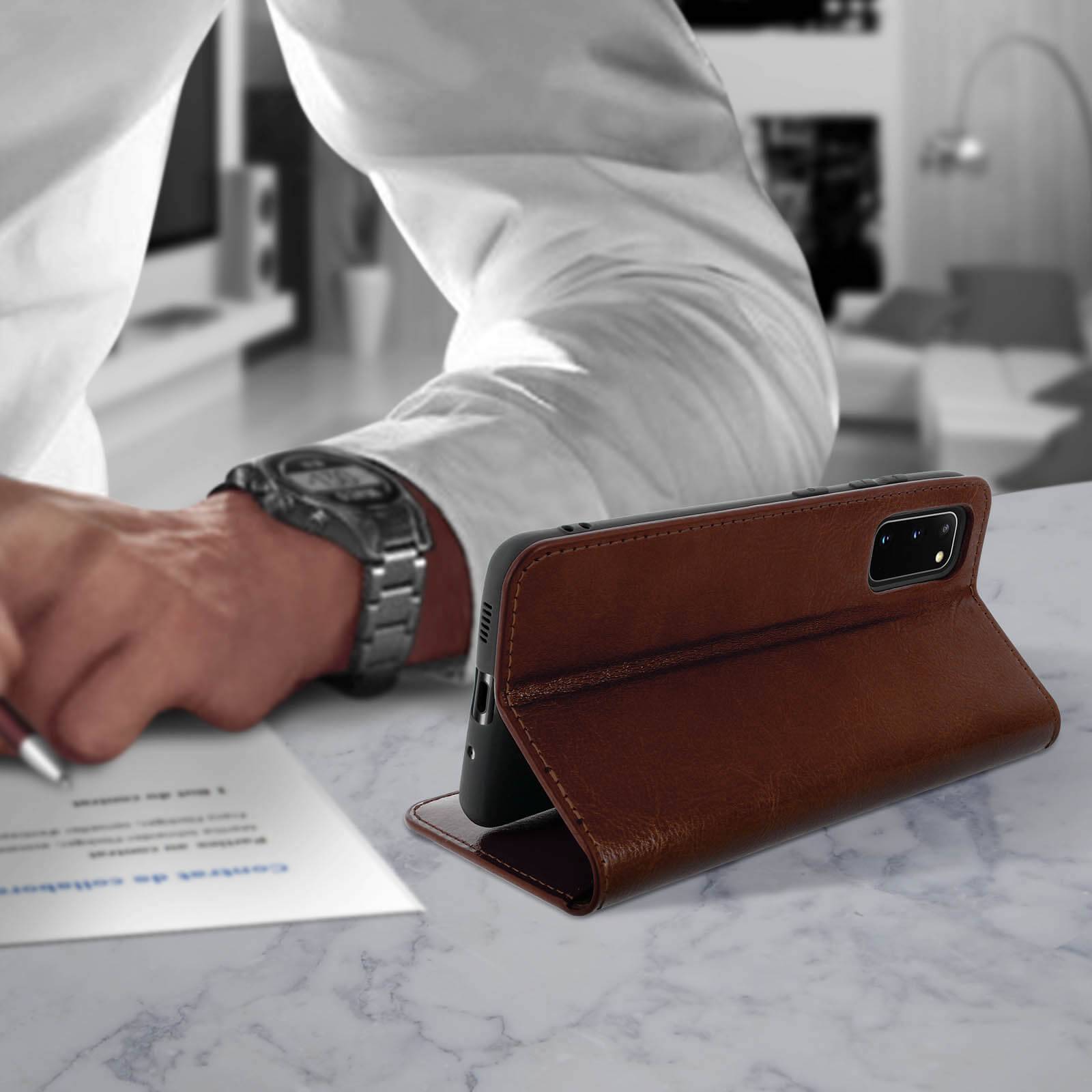 Étui pour Samsung Galaxy S20 Folio Cuir Véritable Porte cartes Support Vidéo-1