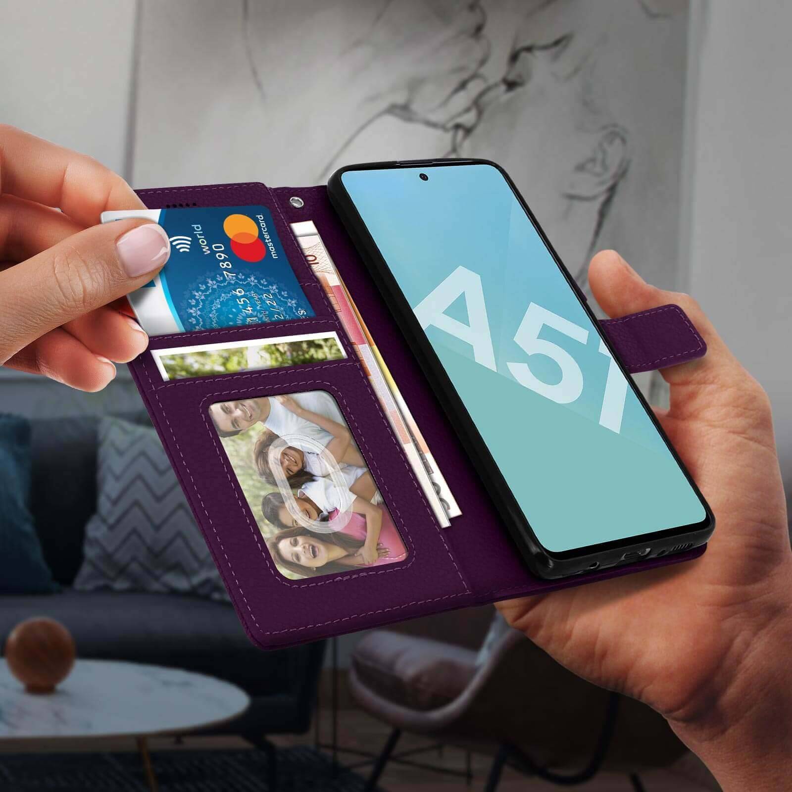 Housse pour Samsung Galaxy A51 Étui Porte carte Support Vidéo et Dragonne-4