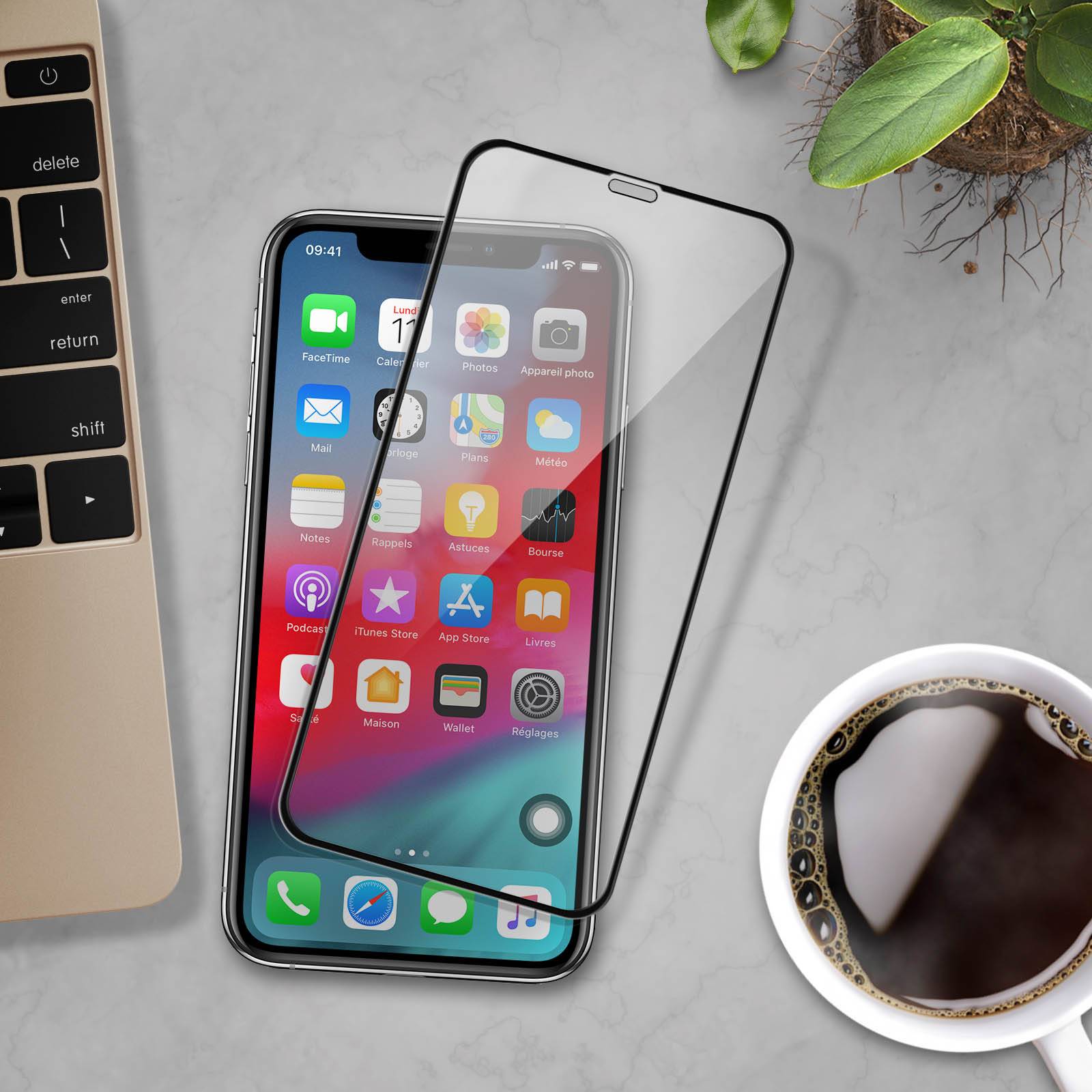 Film Écran iPhone XR Verre Trempé 9H Biseauté-3