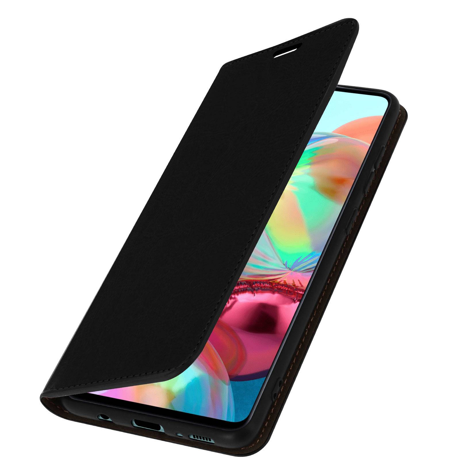 Étui pour Samsung Galaxy A51 Cuir Véritable Porte cartes Support Vidéo-1