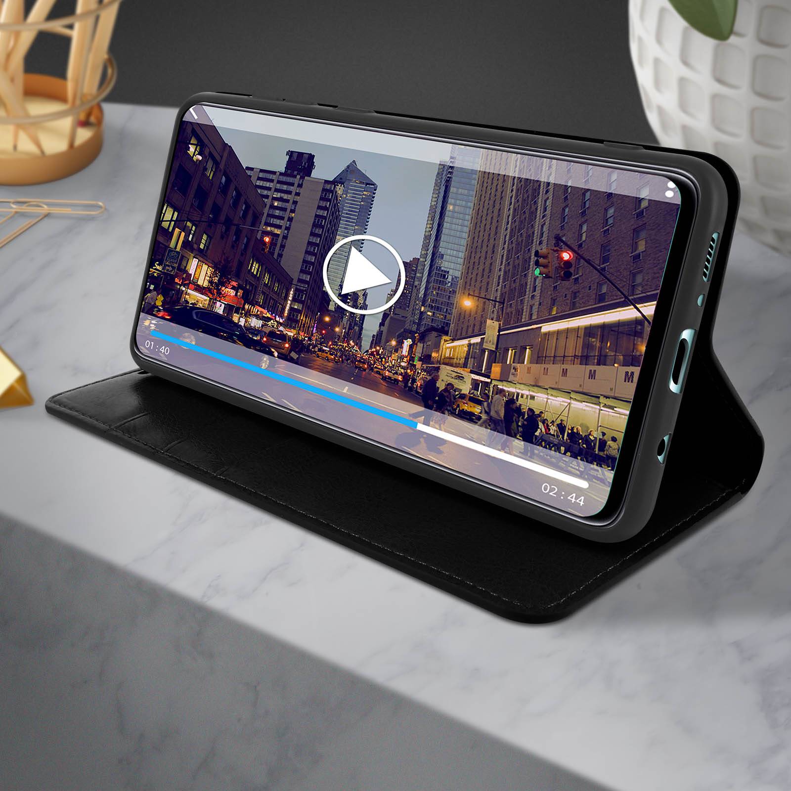 Étui pour Samsung Galaxy A51 Cuir Véritable Porte cartes Support Vidéo-4