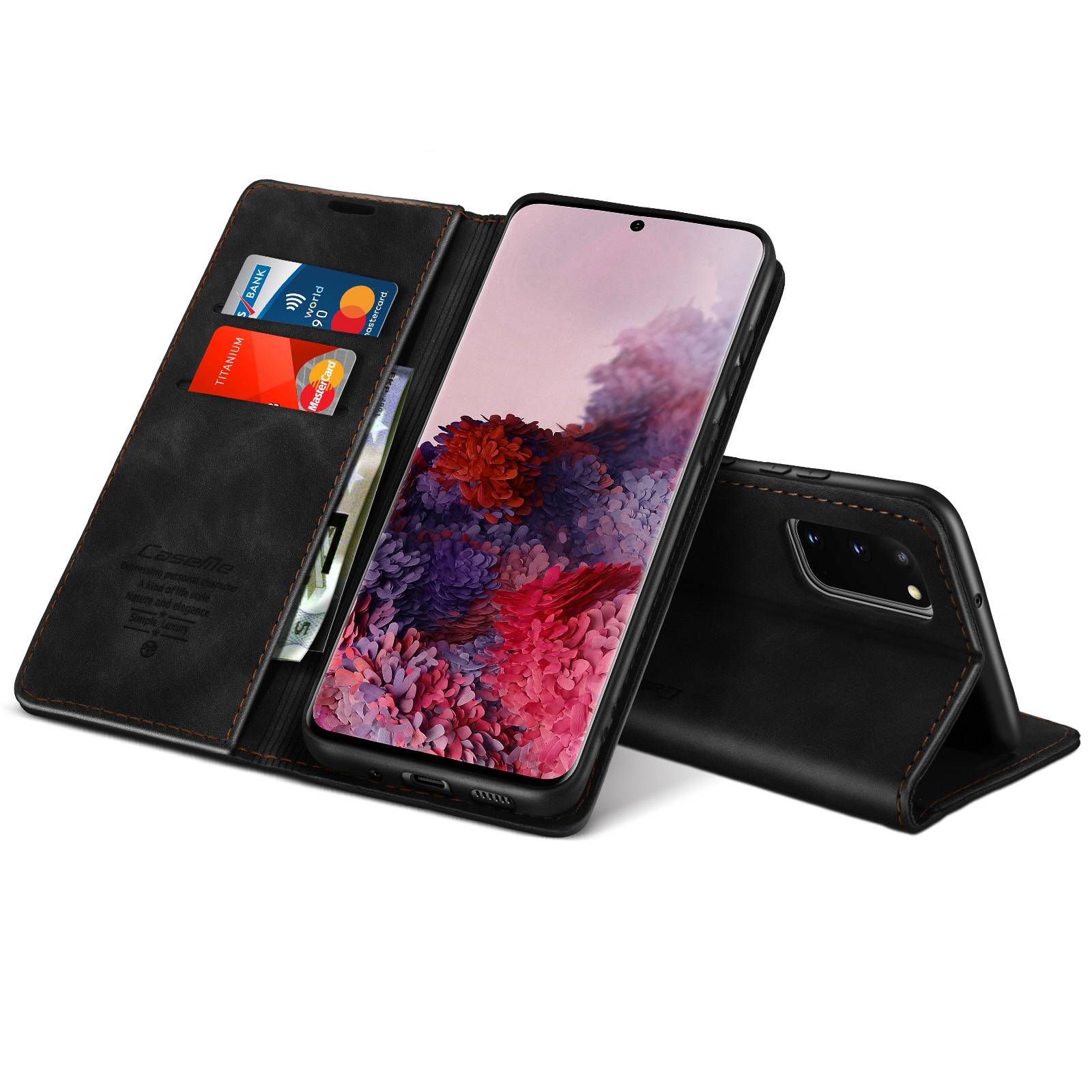 Étui pour Samsung Galaxy S20 Finition Vintage Clapet Portefeuille Support Vidéo-1