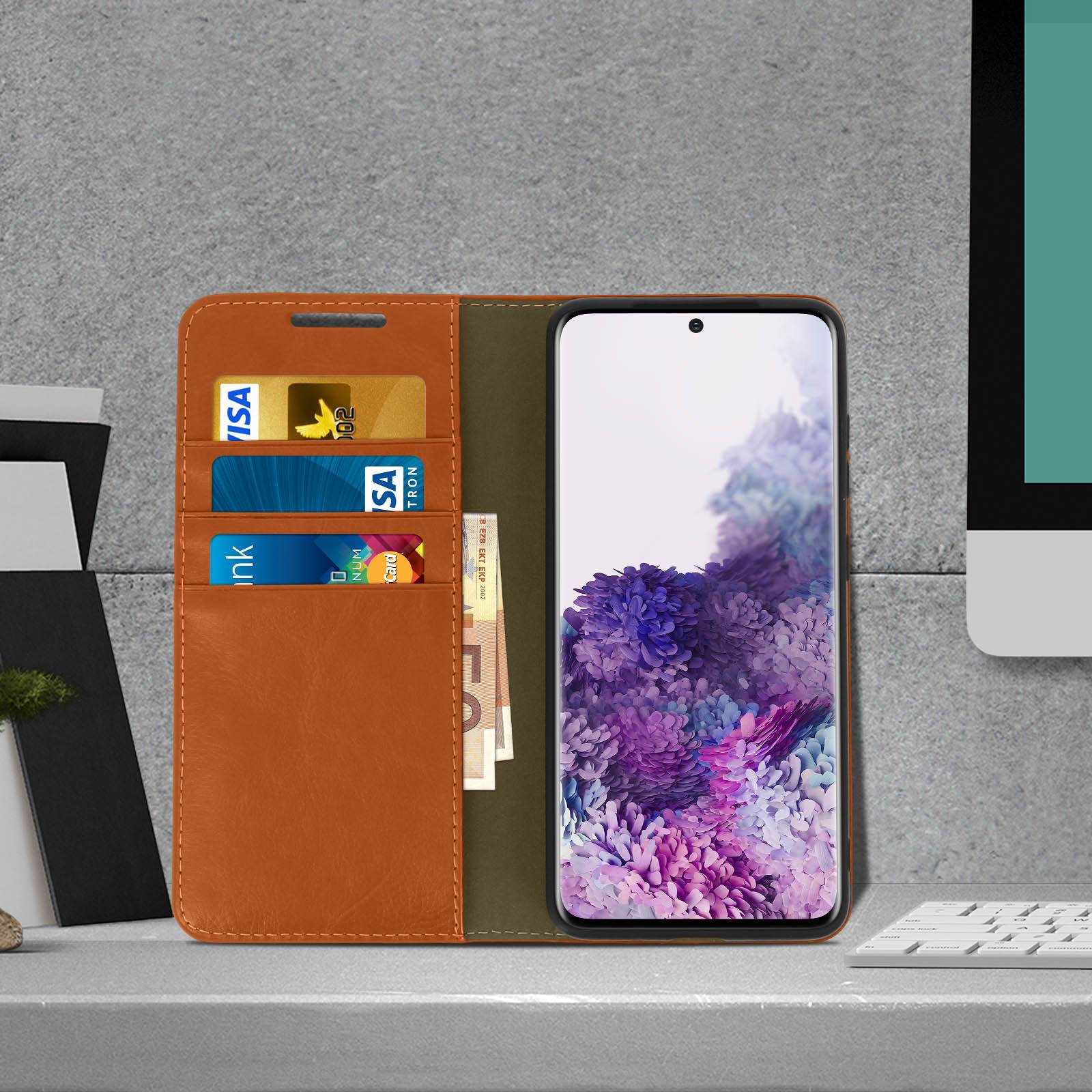 Étui pour Samsung Galaxy S20 Folio Cuir Véritable Porte cartes Support Vidéo-2