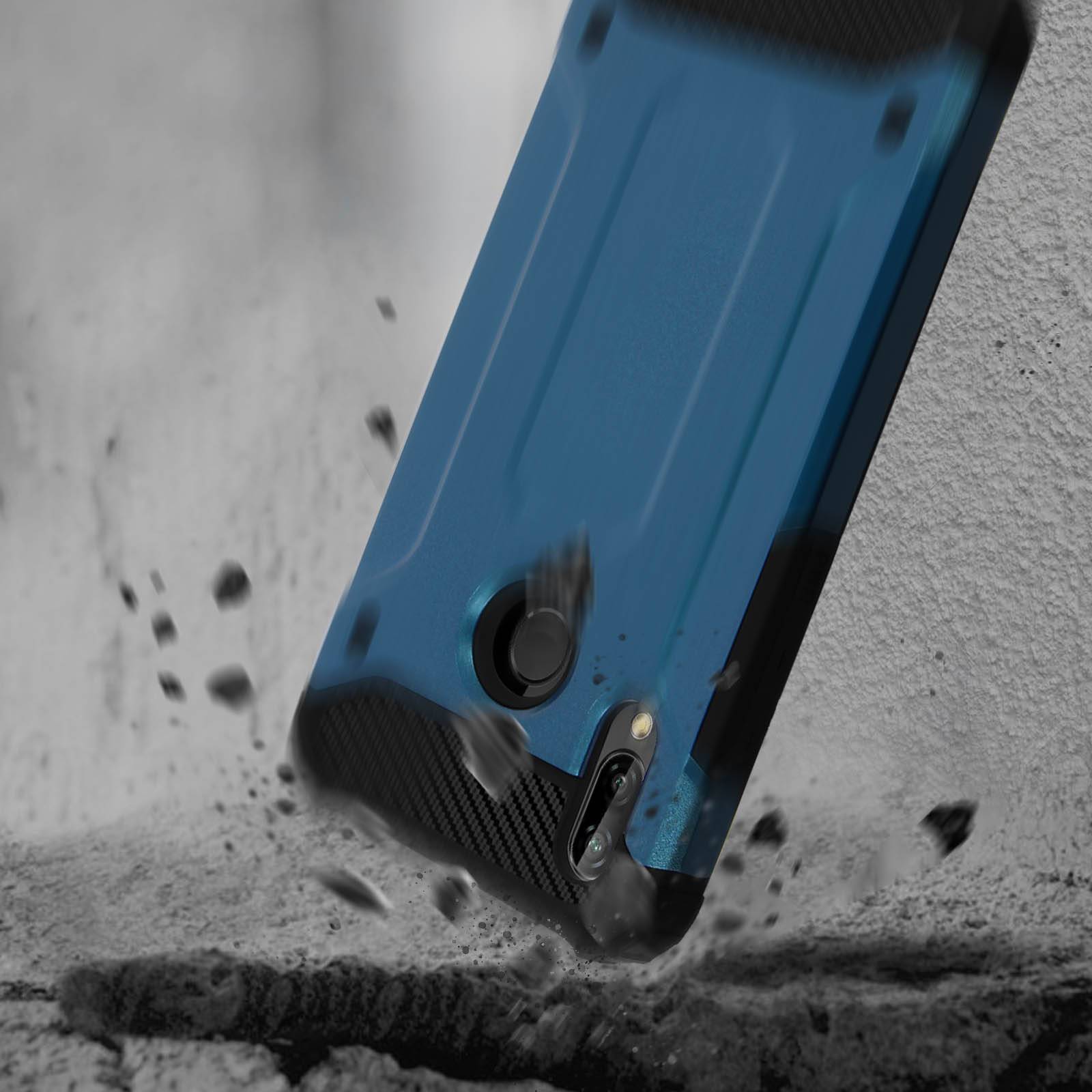 Coque pour Huawei P20 Lite Design Relief Bi-matière Robuste Antichute 1,8m-2